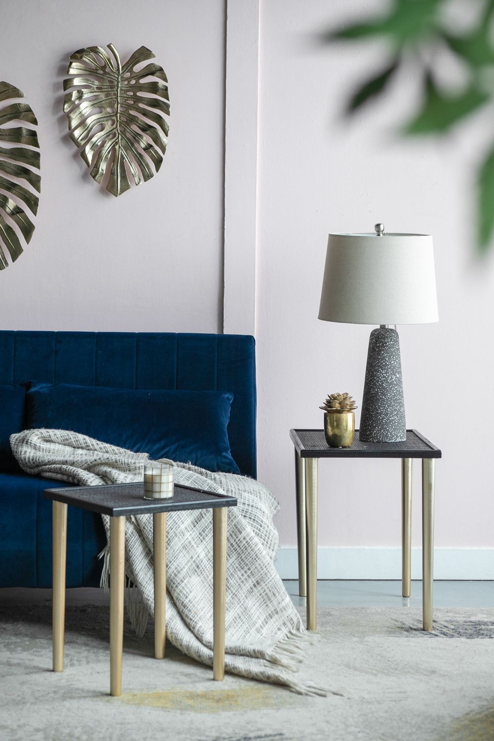 Side Tables (Set of 3) - Black / Gold - Best Buy Furniture