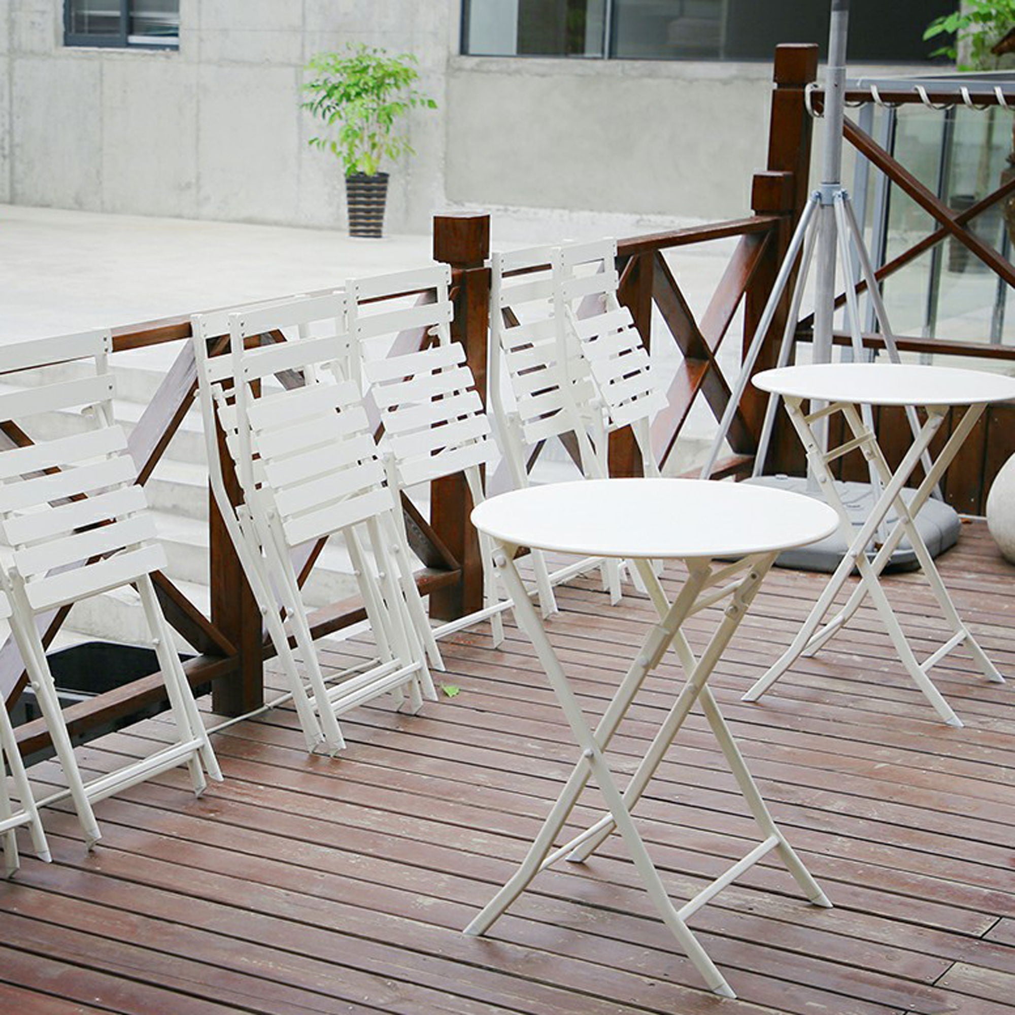 3 Piece Patio Bistro Set Of Foldable Round Table And Chairs - Best Buy Furniture