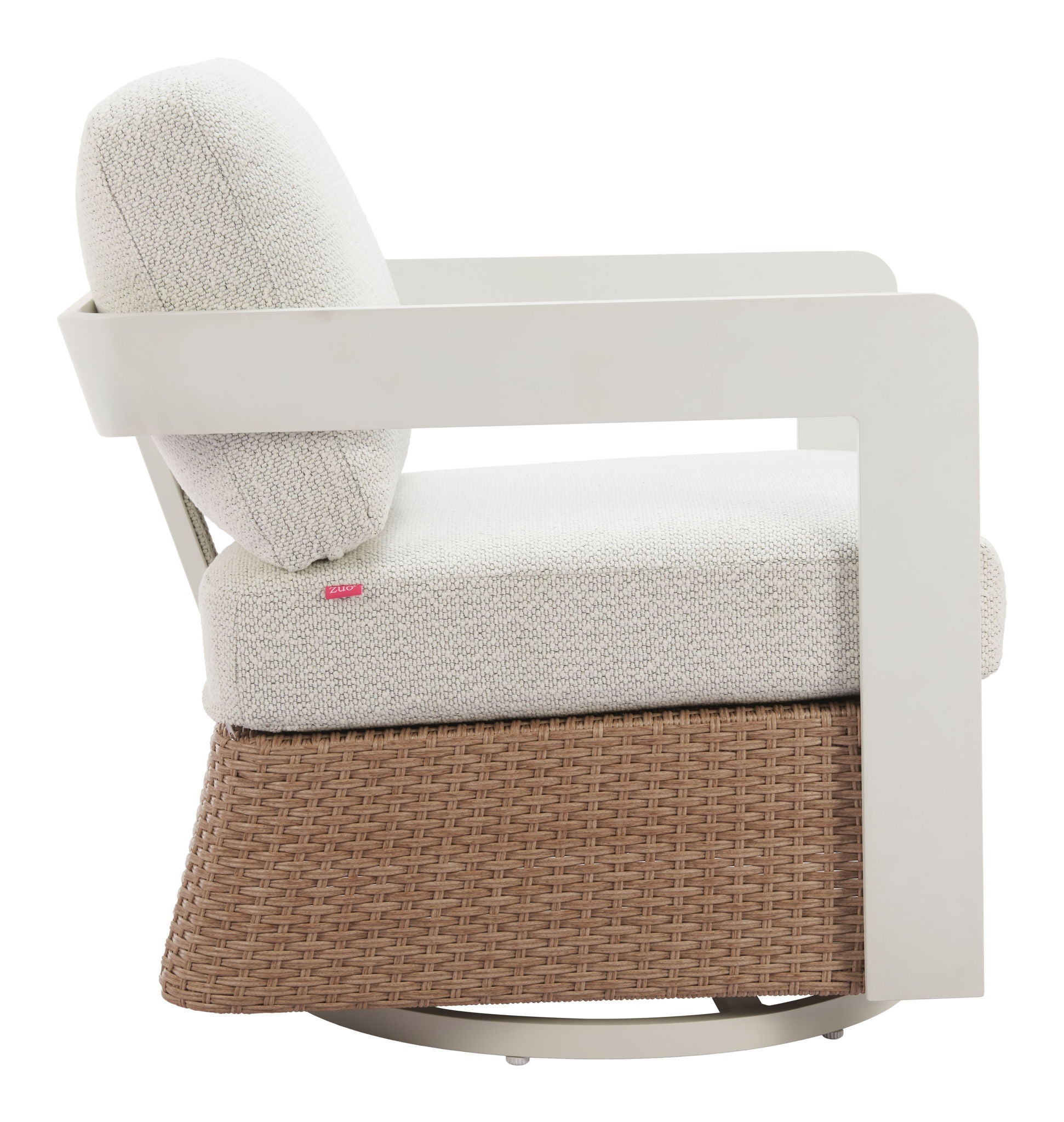 Gelo - Outdoor Swivel Chair - White & Brown