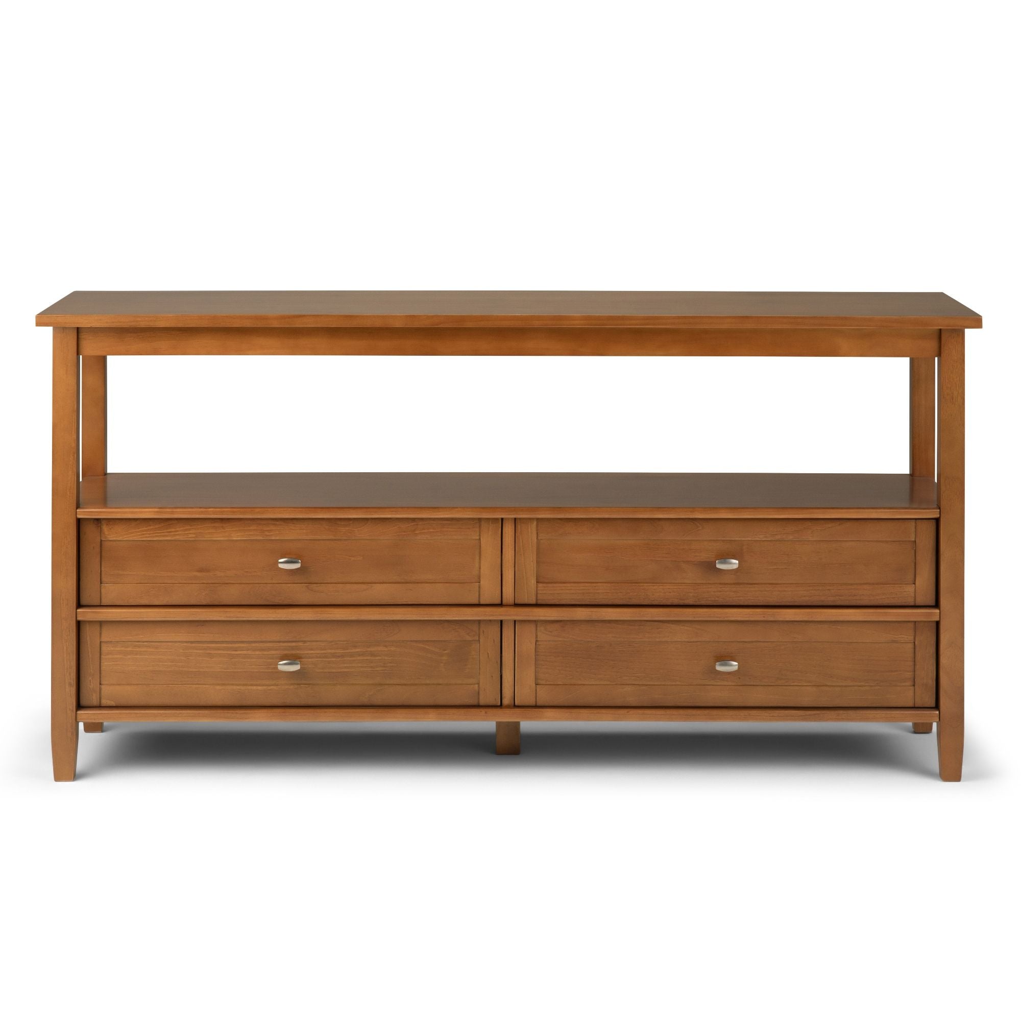 Warm Shaker - Wide Console Sofa Table - Light Golden Brown