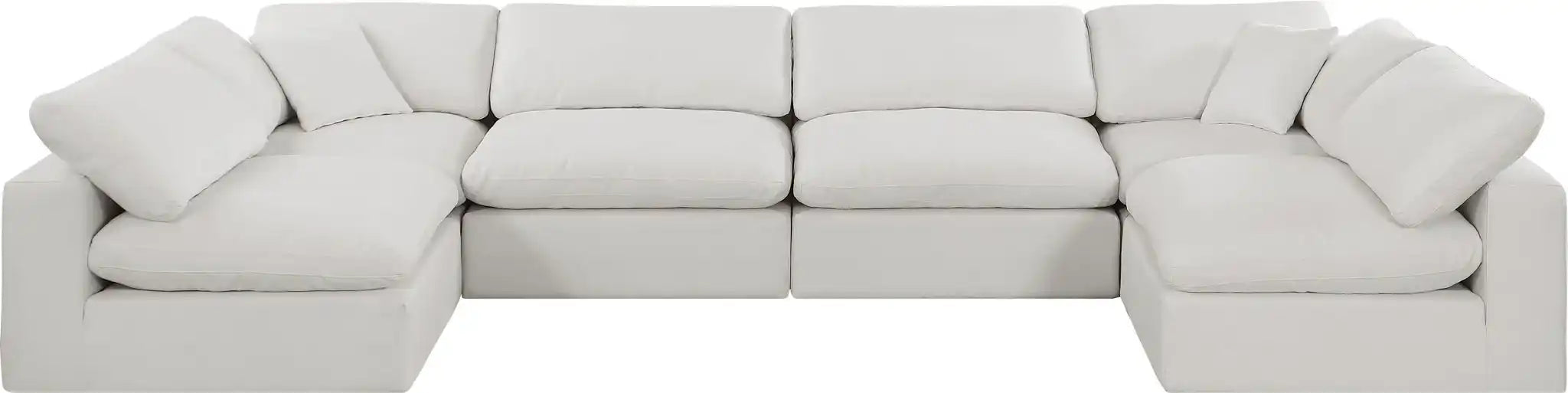Comfy - 6 Piece Linen Modular Armless Sectional