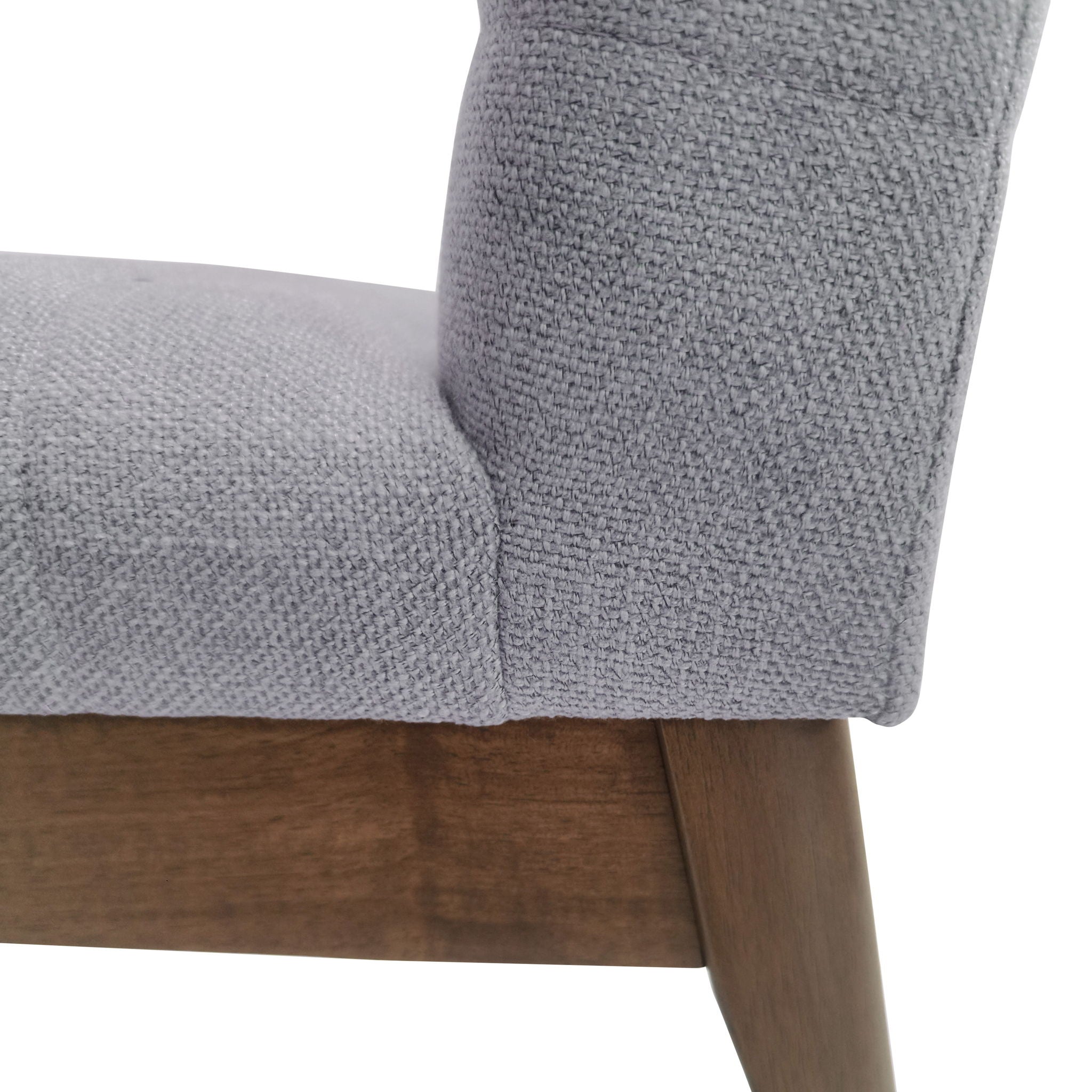 Mid Century Modern Dining Chair (Set of 2) With Channel Stitching - Dark Gray