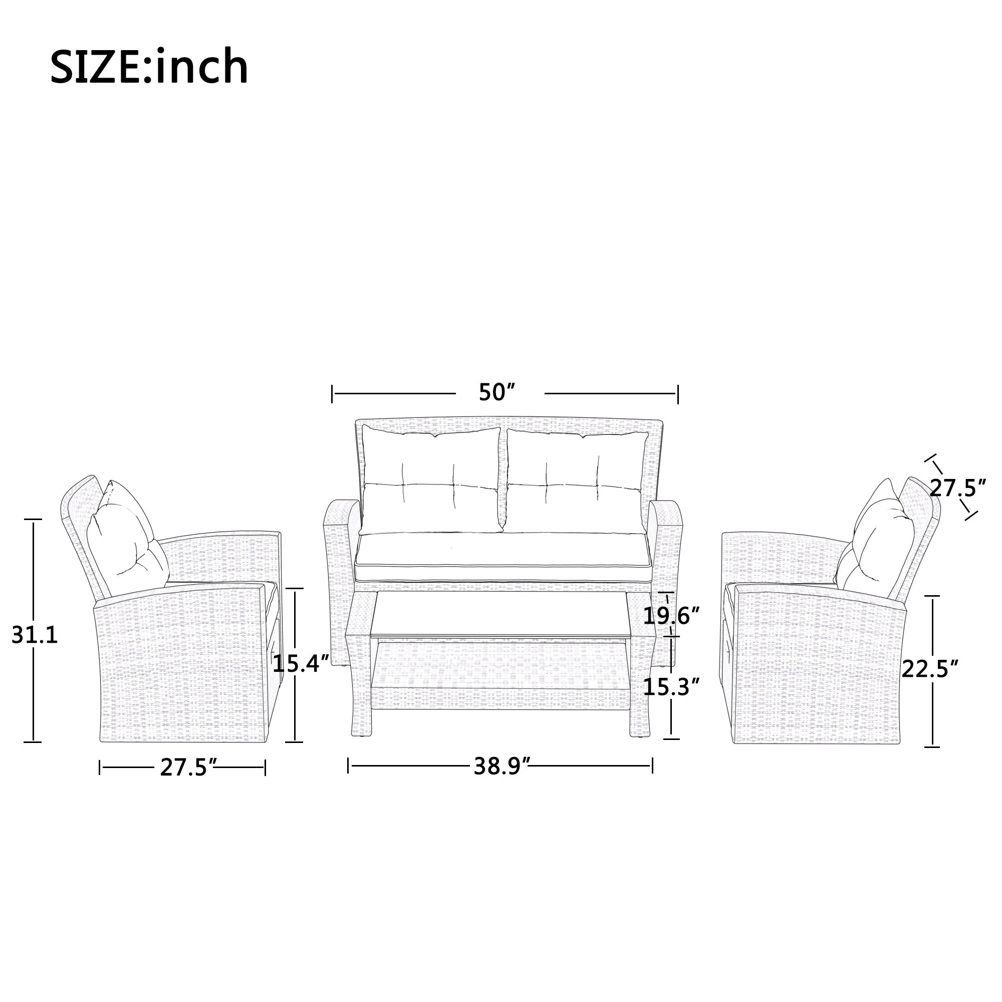 Elegantly Woven Outdoor Tengbian  6 piece outdoor conversation set