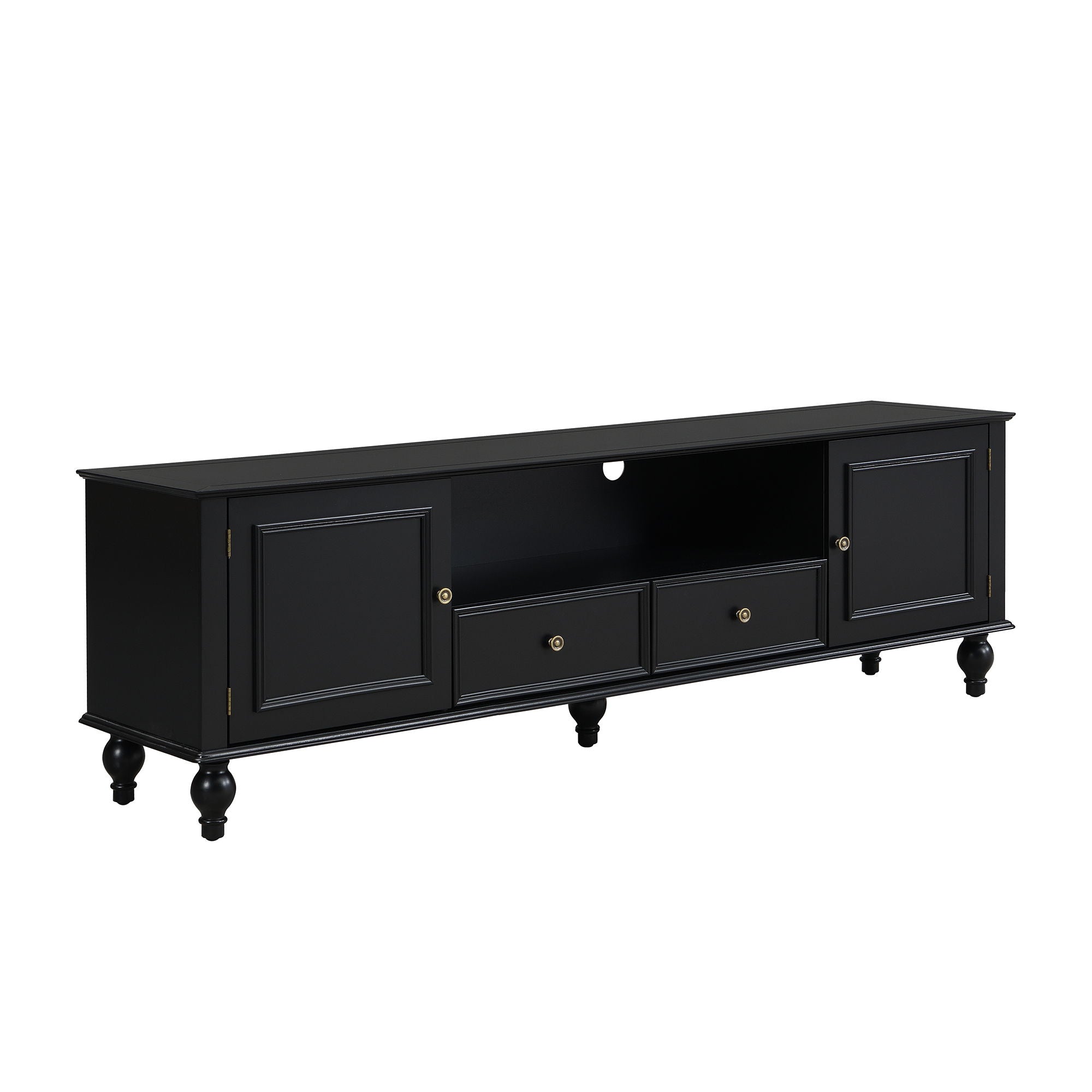 TV Stand For TVs Up To 80", Entertainment Center With Open Compartment