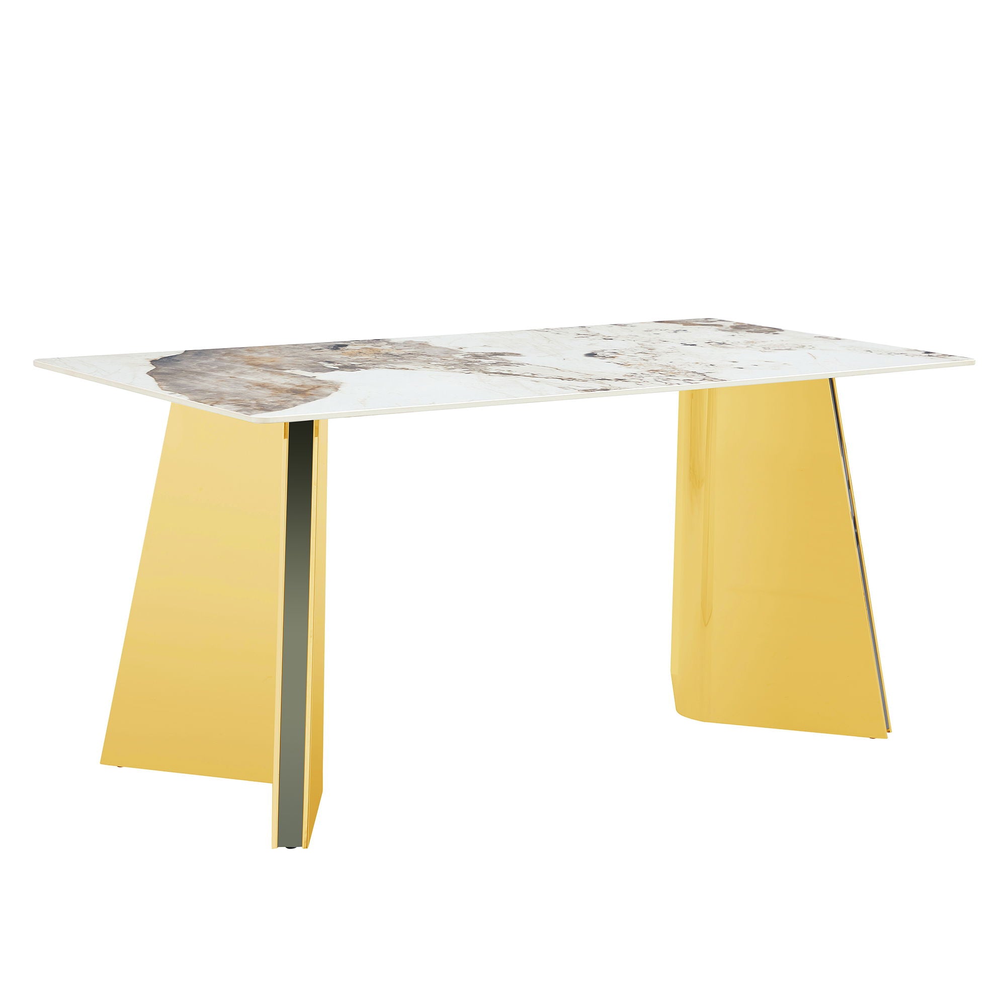 Pandora - Patterned Sintered Stone Dining Table With Stainless Steel Butterfly Legs