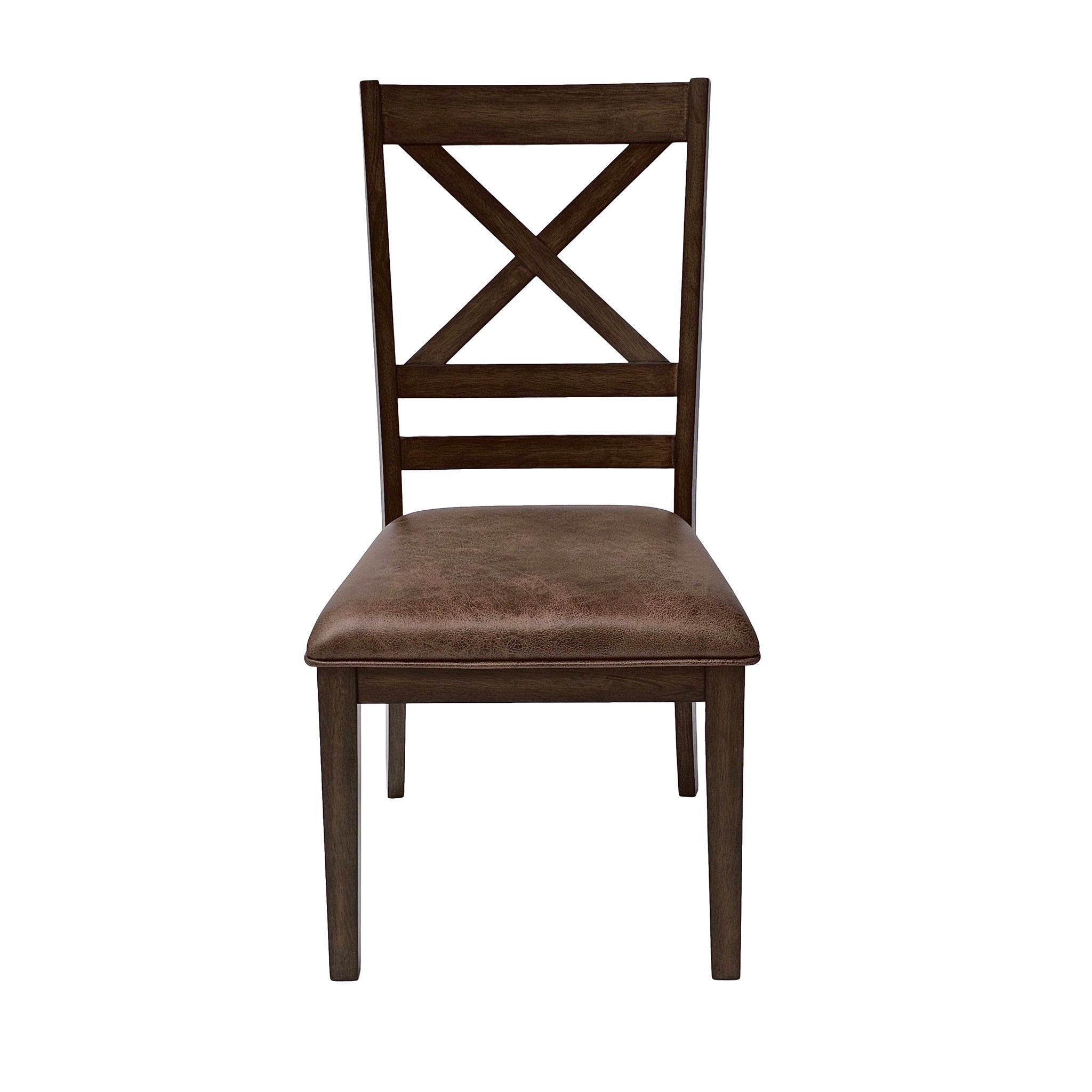 Farmhouse Style Indoor Wood Dining Set With 6 Chairs And Dining Table - Brown