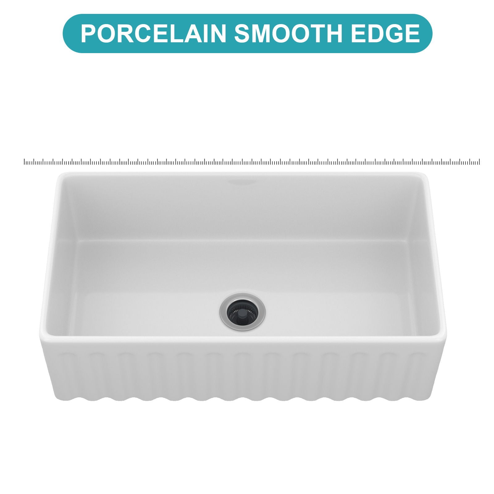 Sink - Apron-Front Reversible Single Bowl Kitchen Sink With Smooth And Ribbed Finishes - White