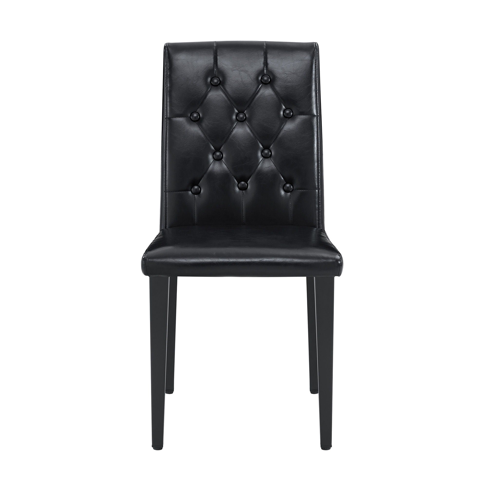 Dining Chairs With Ergonomic Buckle Backrest, Comfortable & Textured For Home (Set of 4) - Black