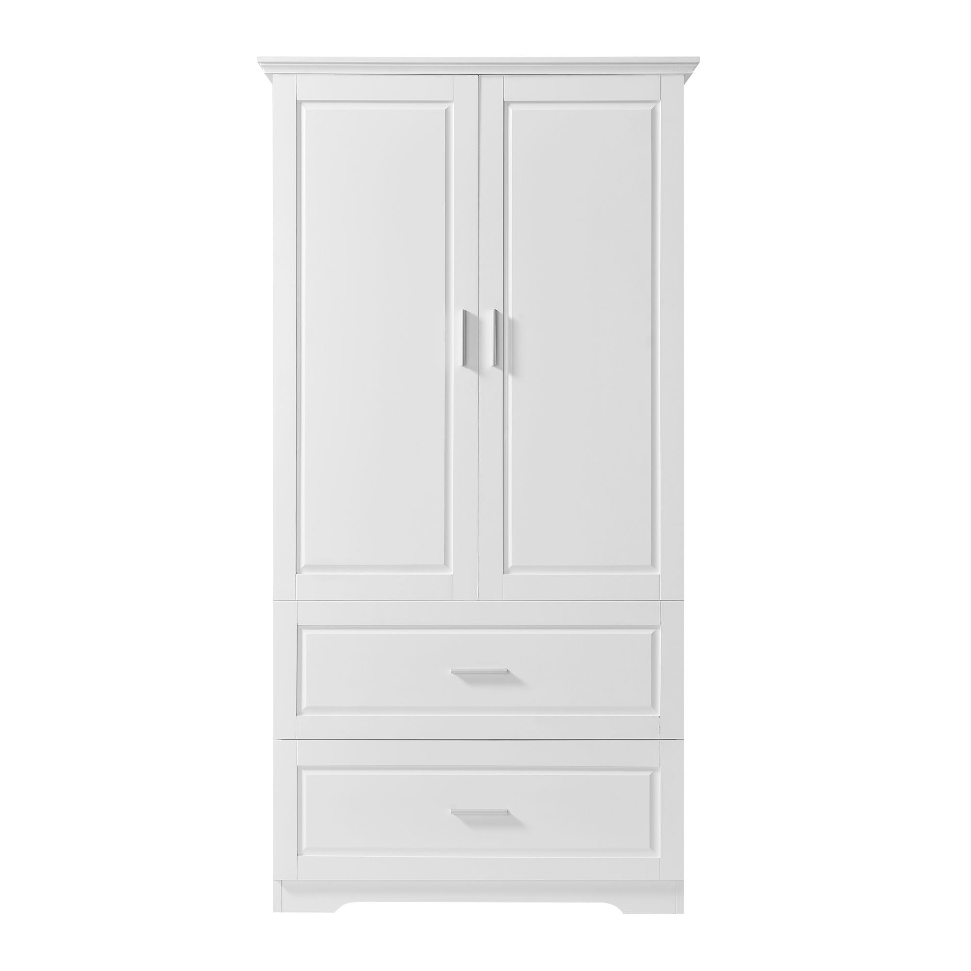 Tall Bathroom Storage Cabinet, Cabinet With 2 Doors And Drawers, Adjustable Shelf