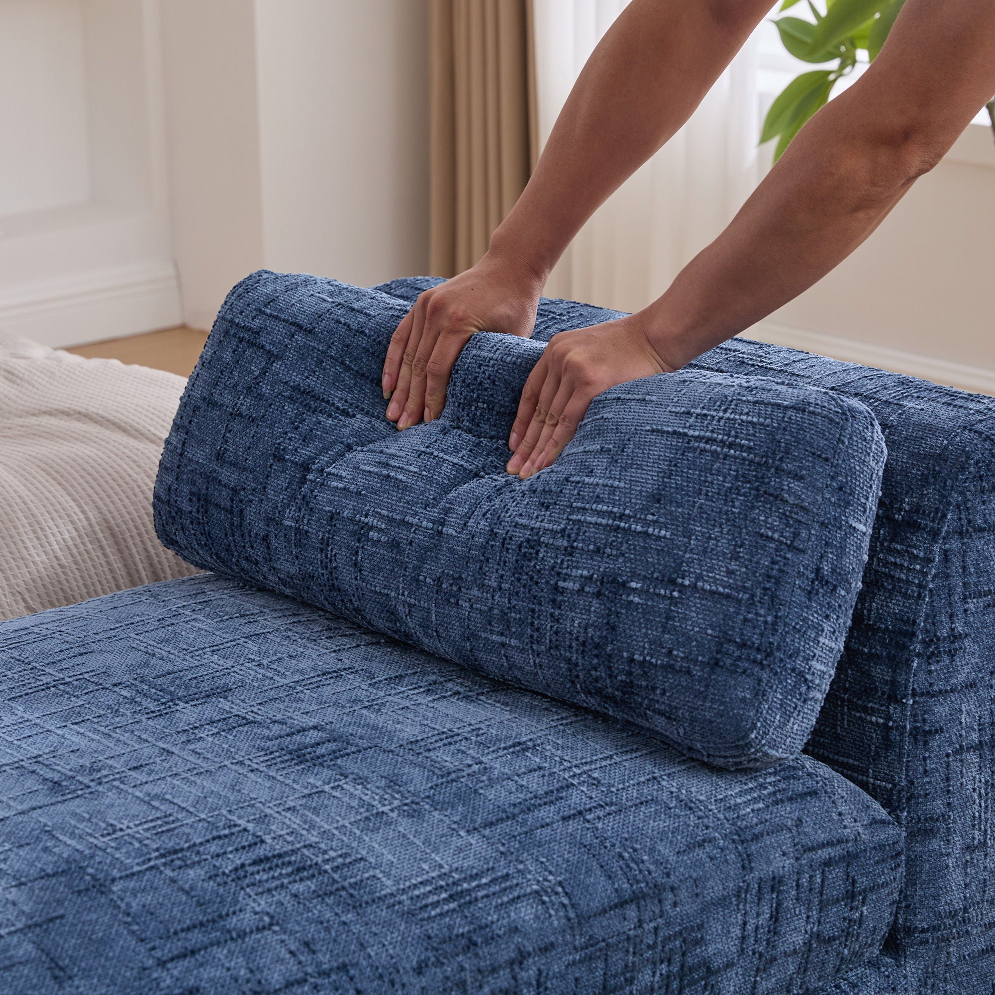 Modern Upholstered End Of Bed Bench With Armrests