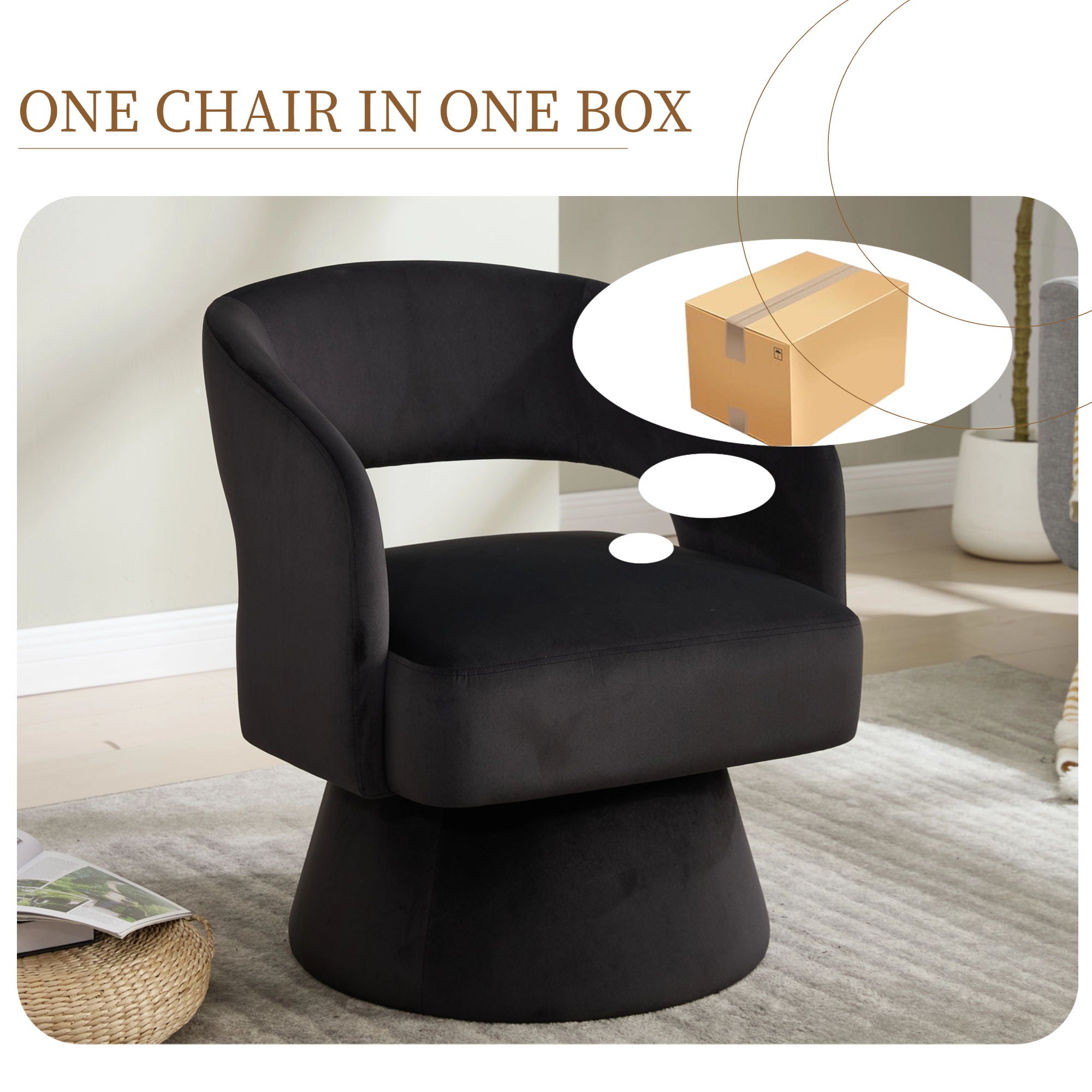 Swivel Barrel Chair With 360 Degree Rotation