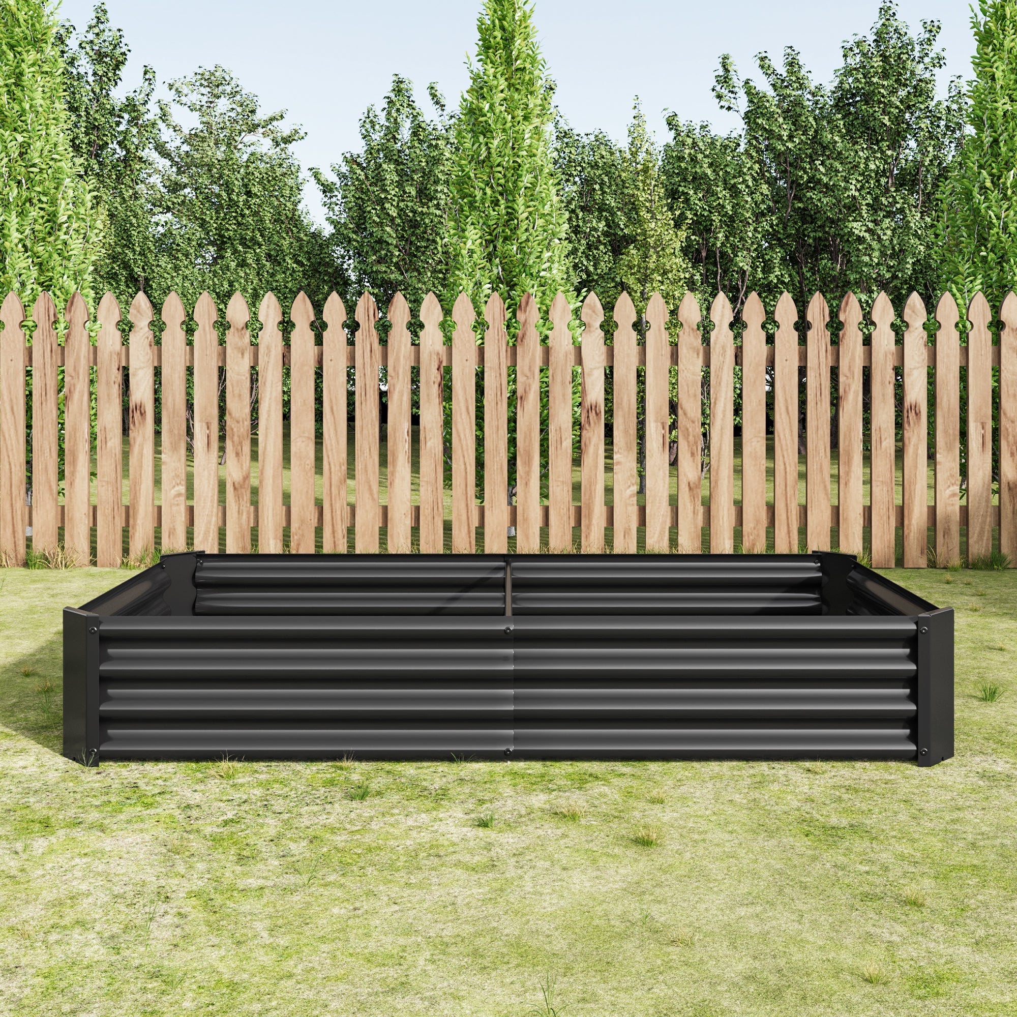 Raised Garden Bed Outdoor 6×3×1 ft Metal Raised Rectangle Planter Bed