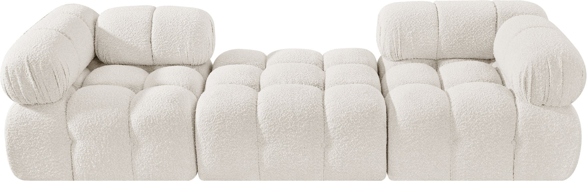 Ames - 3 Piece Boucle Modular Sofa With 1 Backless Seat - Best Buy Furniture
