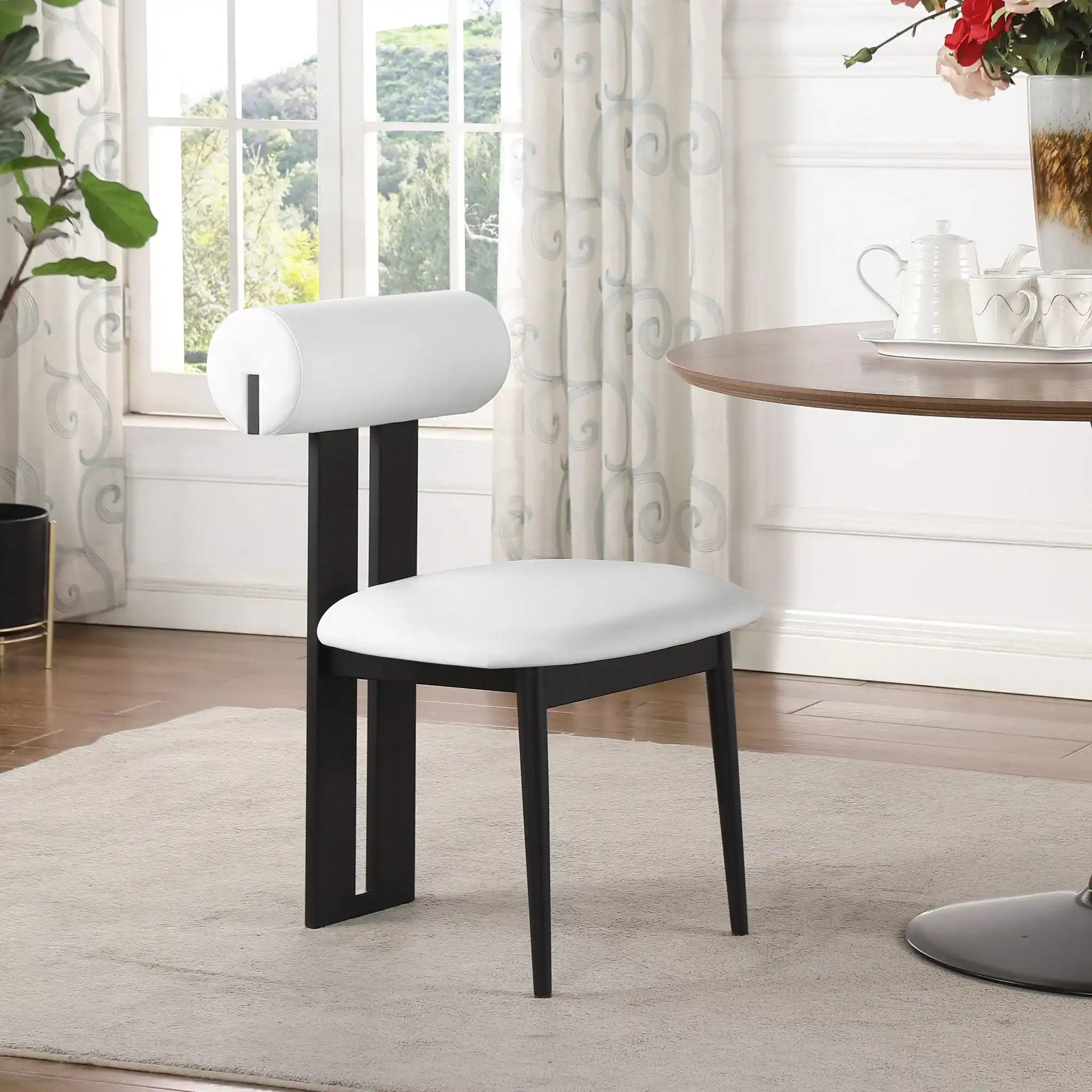 Dario - Faux Leather Dining Chair With Black Frame (Set of 2)