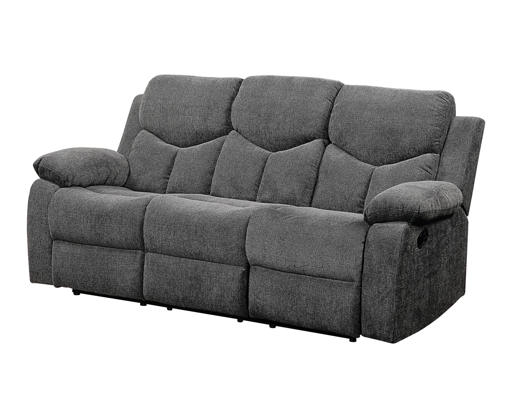 Kalen - Chenille Sofa With Drop Down Table - Gray - Best Buy Furniture