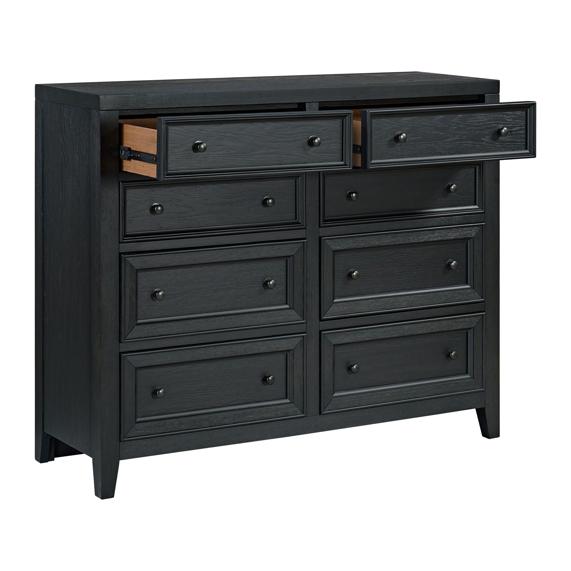 8 Drawer Dresser With Framed Fronts And Smooth Metal Glides