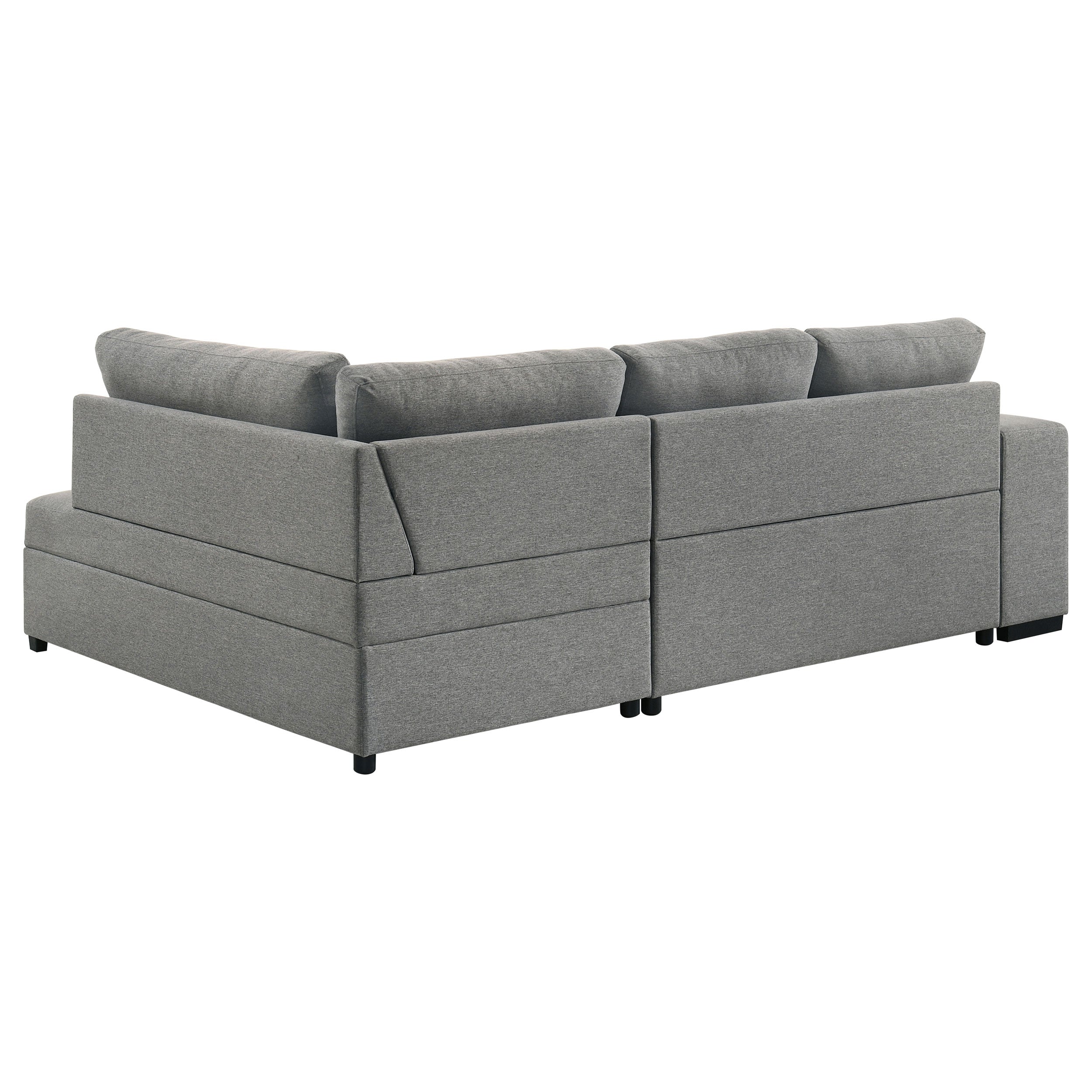 Roanne Fabric Upholstered Sleeper Sectional Sofa Grey-