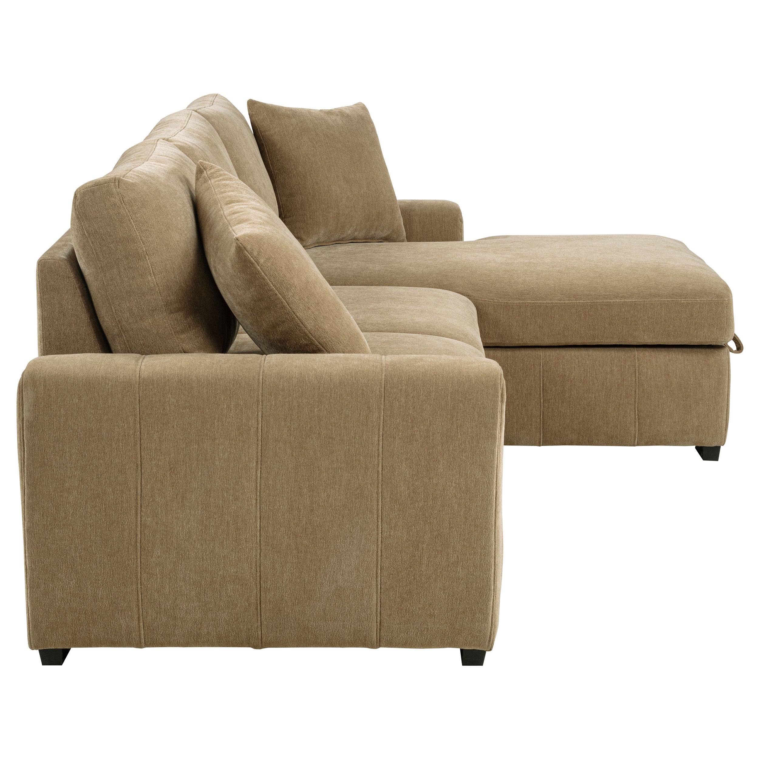 Pastrana Upholstered Sleeper Sectional Sofa RAF Chaise Camel-