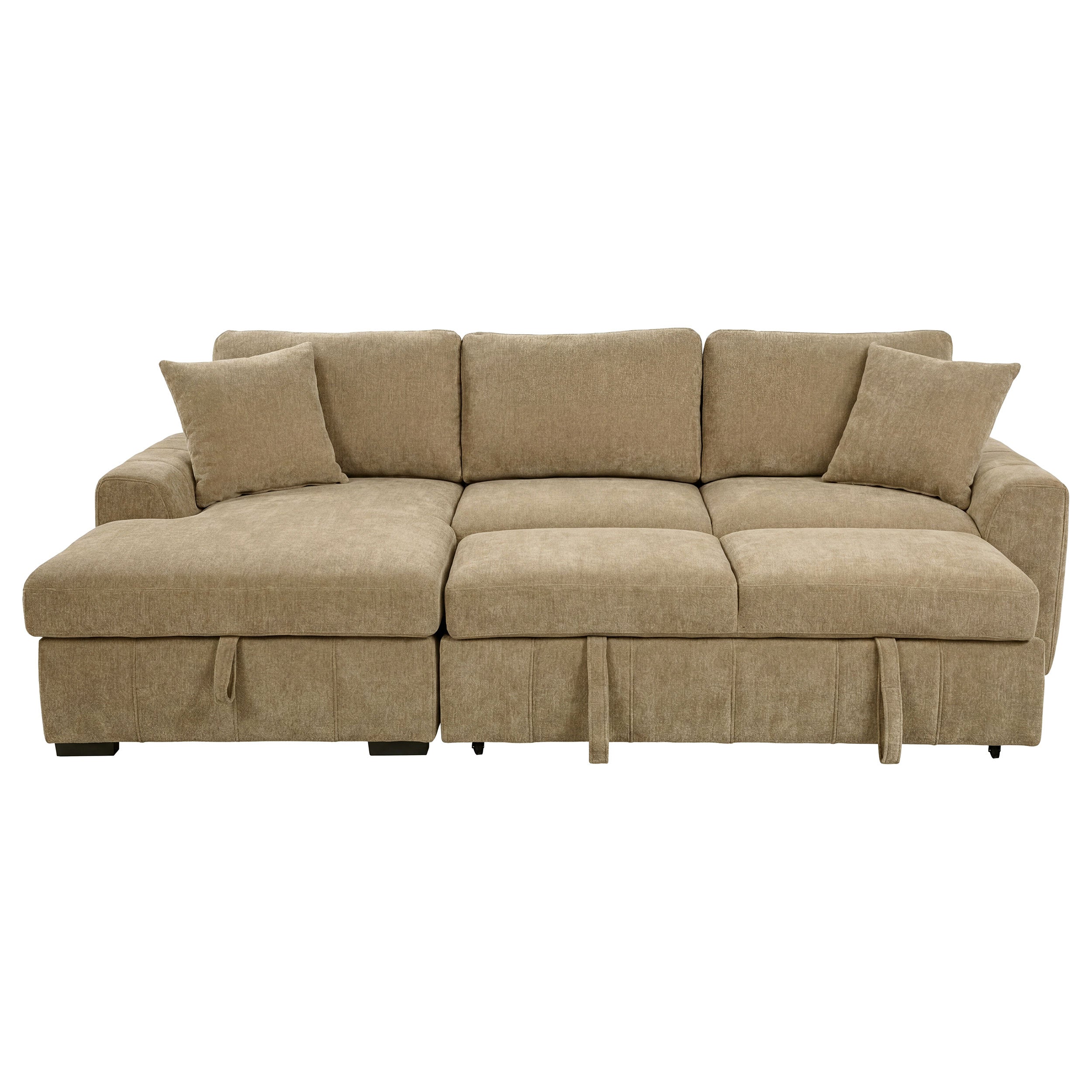 Pastrana Upholstered Sleeper Sectional Sofa LAF Chaise Camel-
