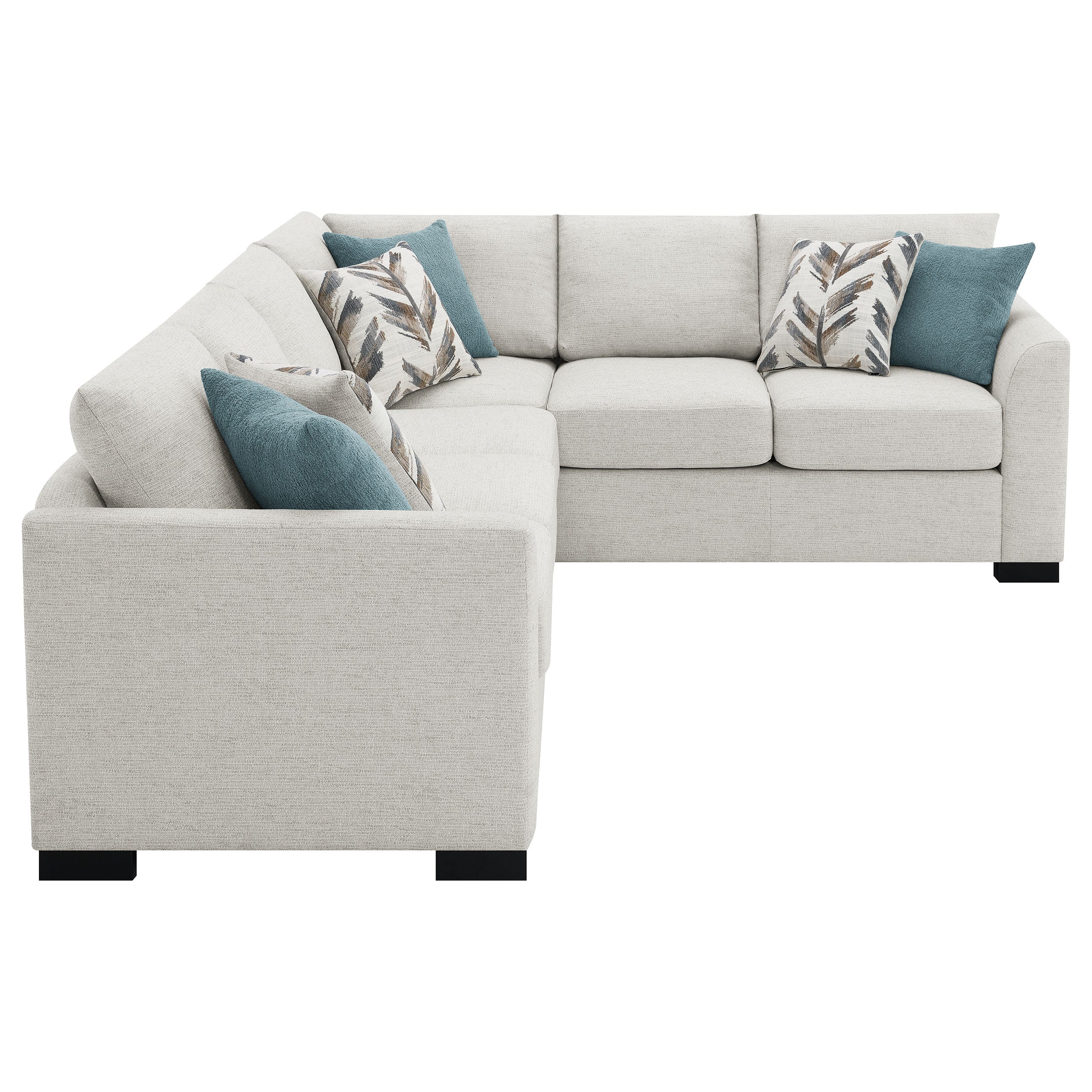 Ashford Chenille Upholstered Sleeper Sectional Sofa Greige-