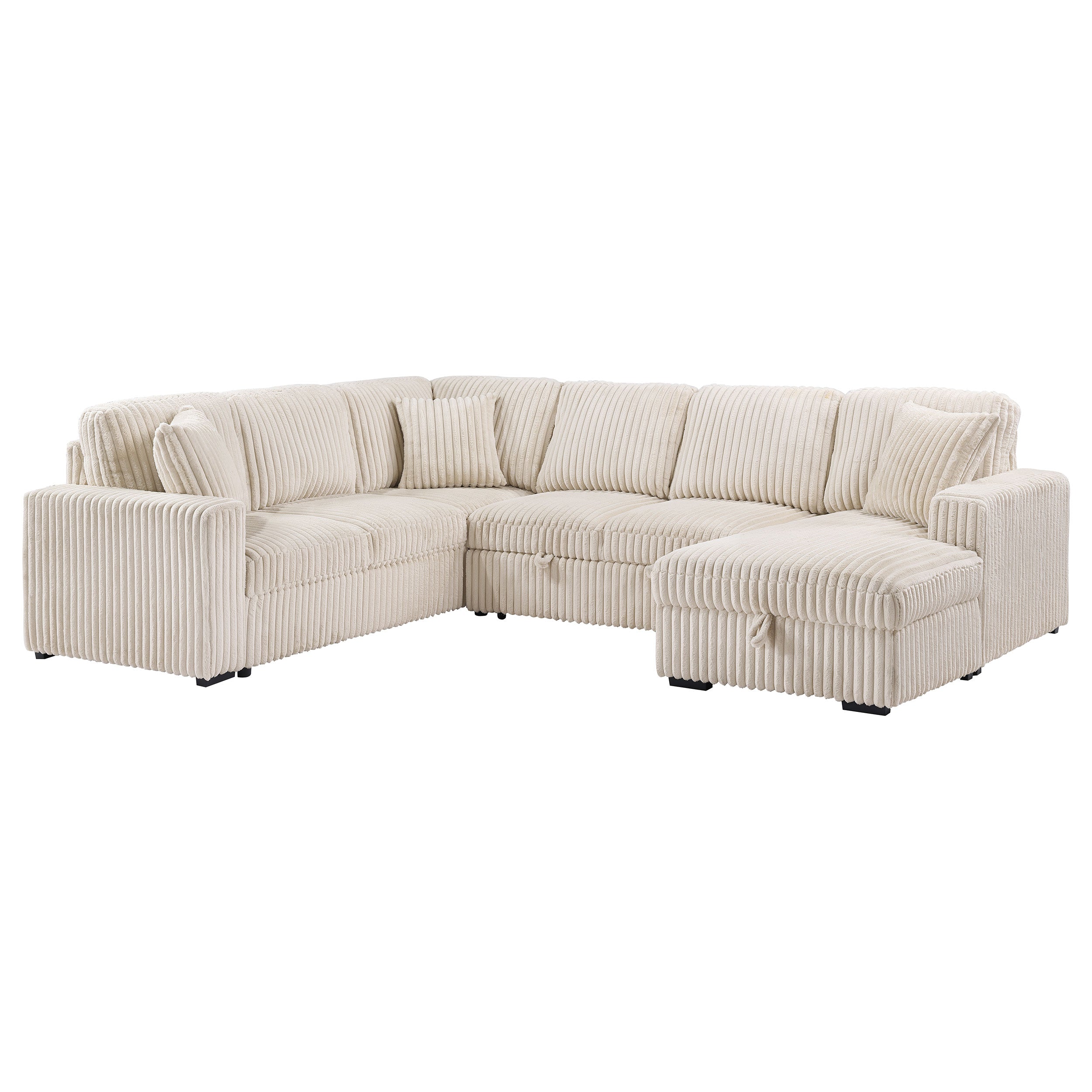 Devonshire Sleeper Sectional Sofa Storage Chaise Camel-