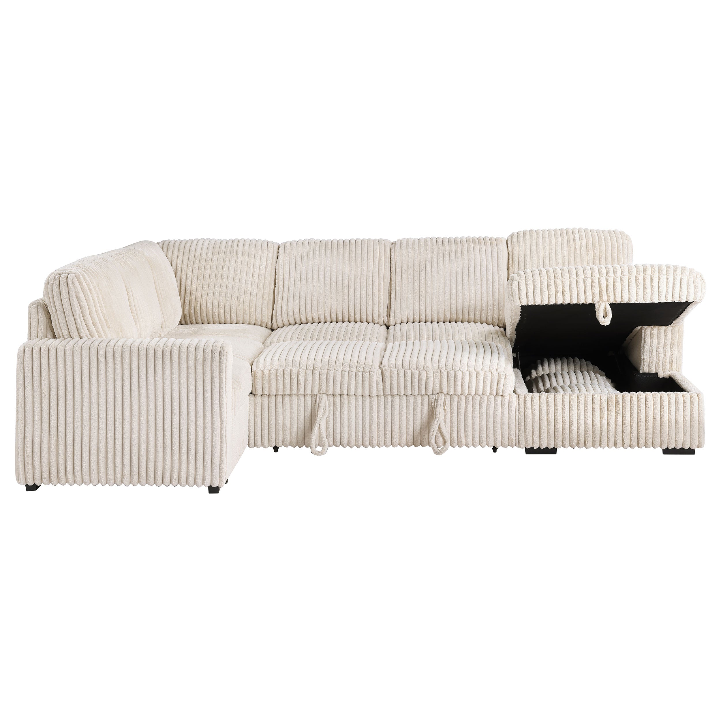 Devonshire Sleeper Sectional Sofa Storage Chaise Camel-