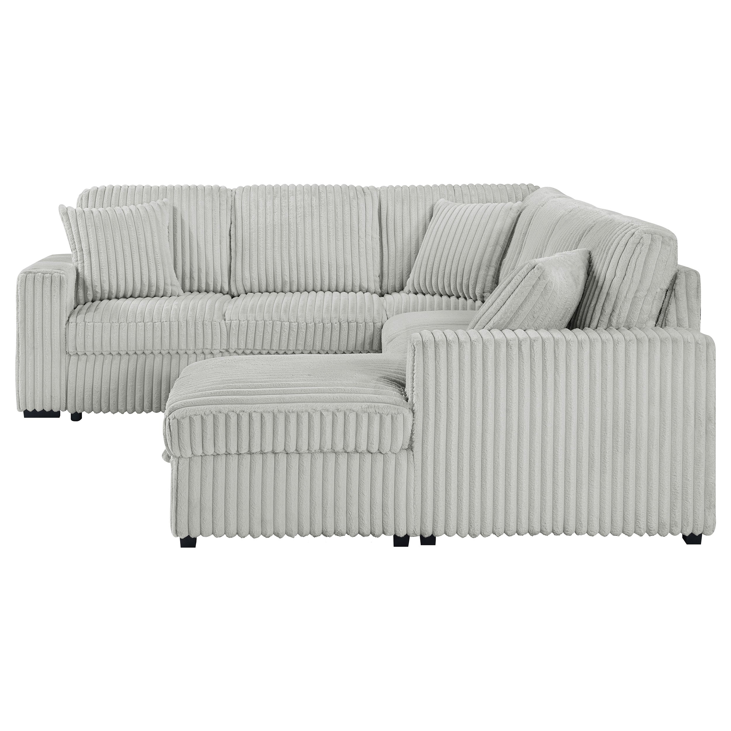 Devonshire Sleeper Sectional Sofa Storage Chaise Grey-