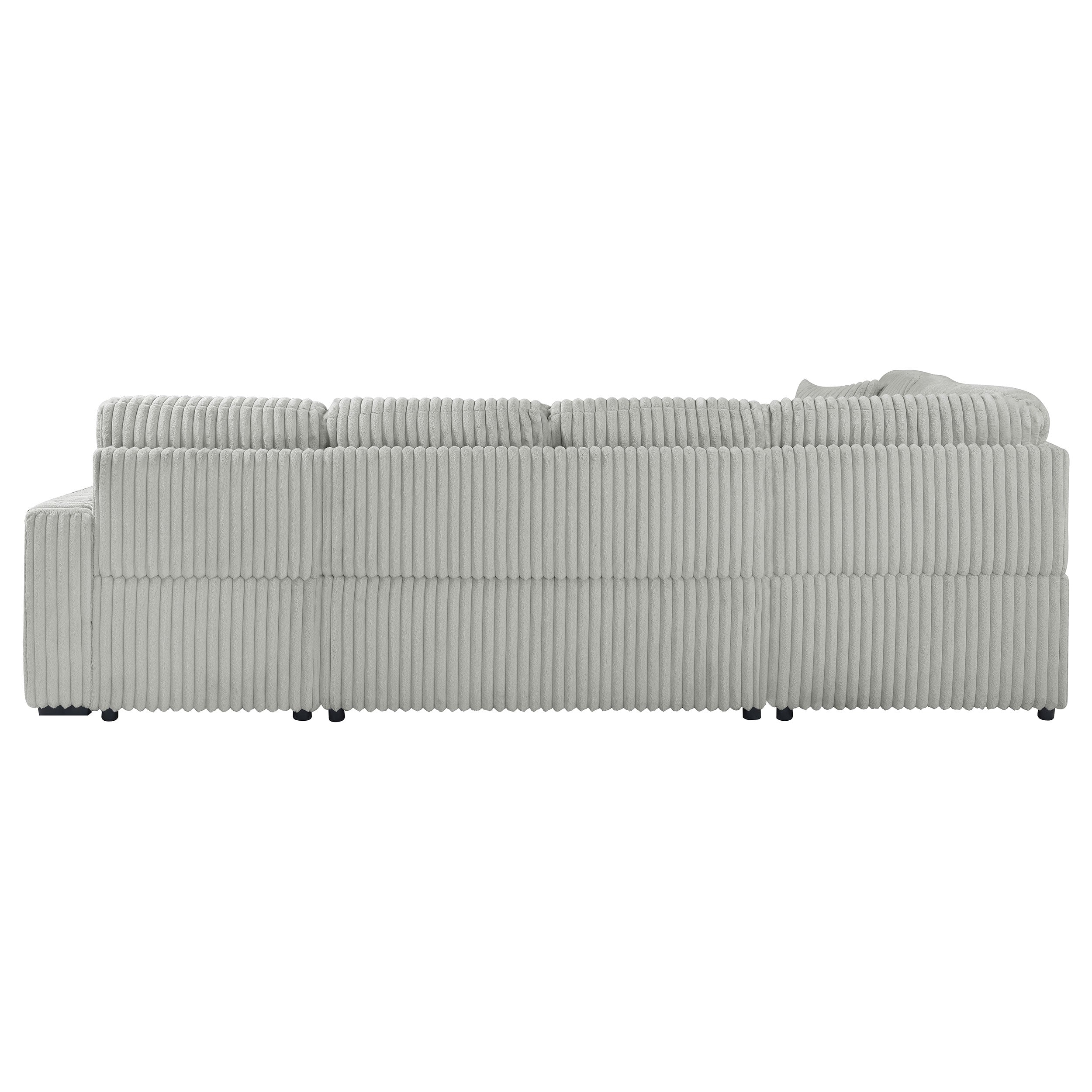 Devonshire Sleeper Sectional Sofa Storage Chaise Grey-