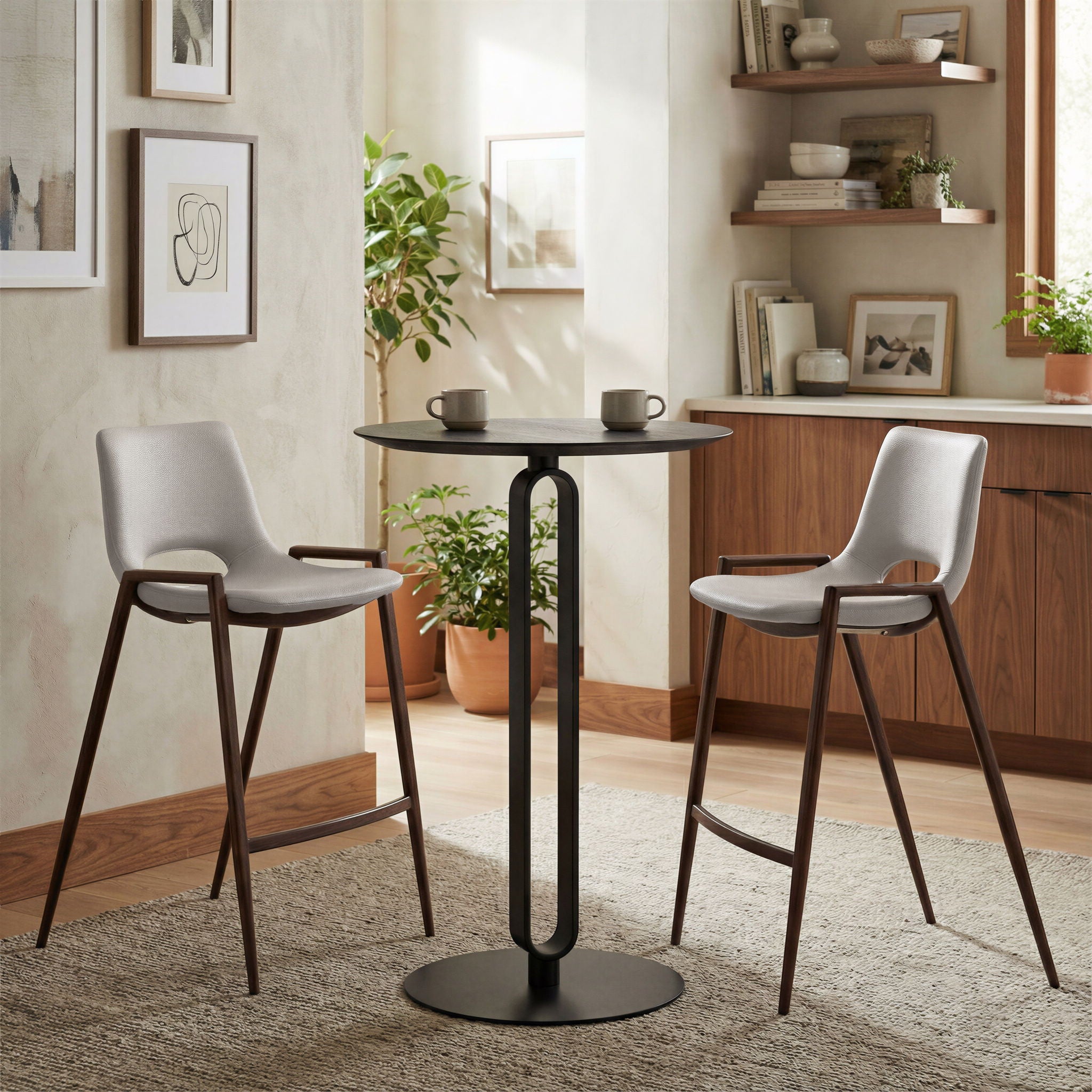 Desi - Counter Stool With Walnut Legs (Set of 2)