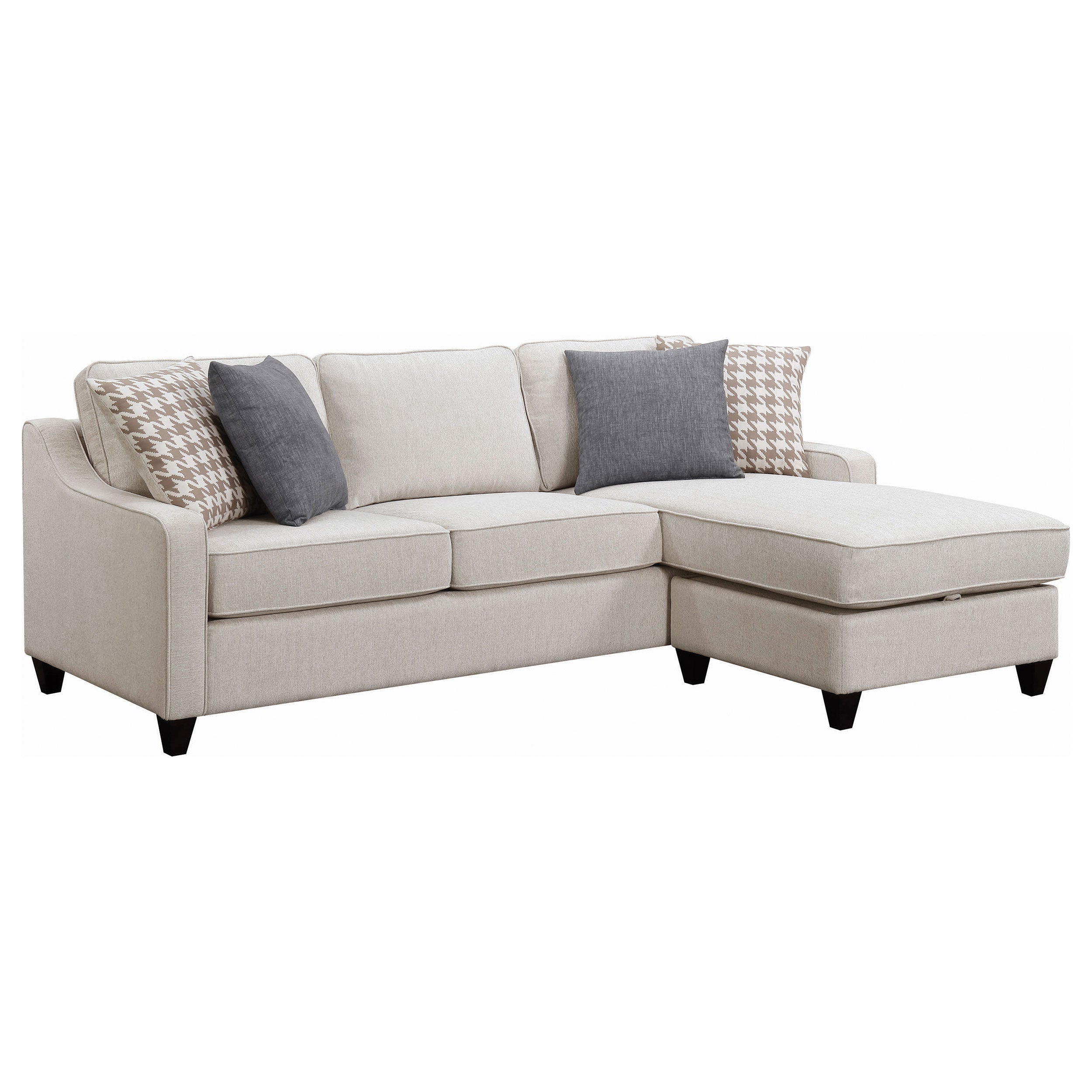 Mcloughlin Upholstered Sloped Arm Sectional Sofa Platinum-CoasterEssence