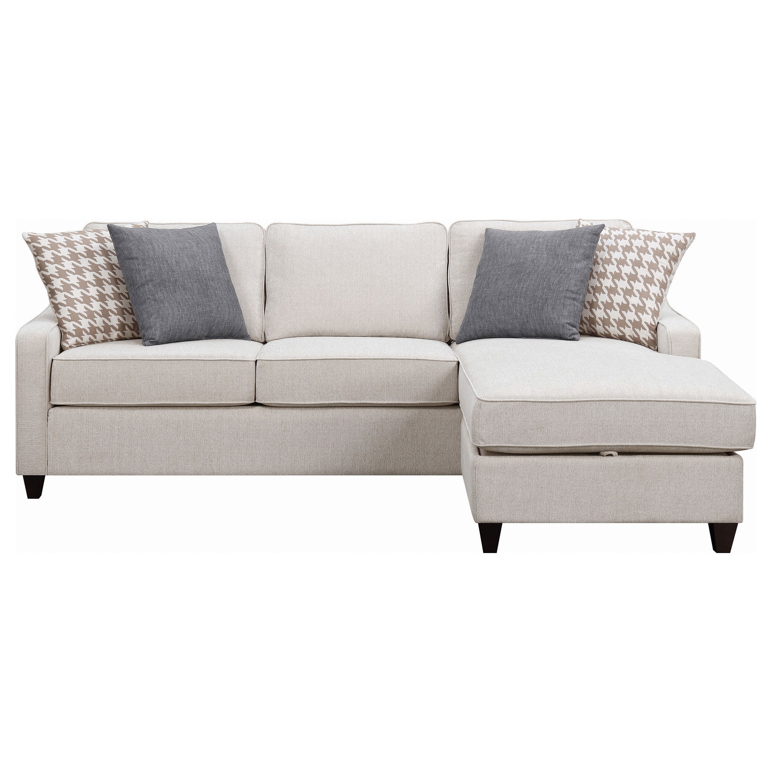 Mcloughlin Upholstered Sloped Arm Sectional Sofa Platinum-CoasterEssence