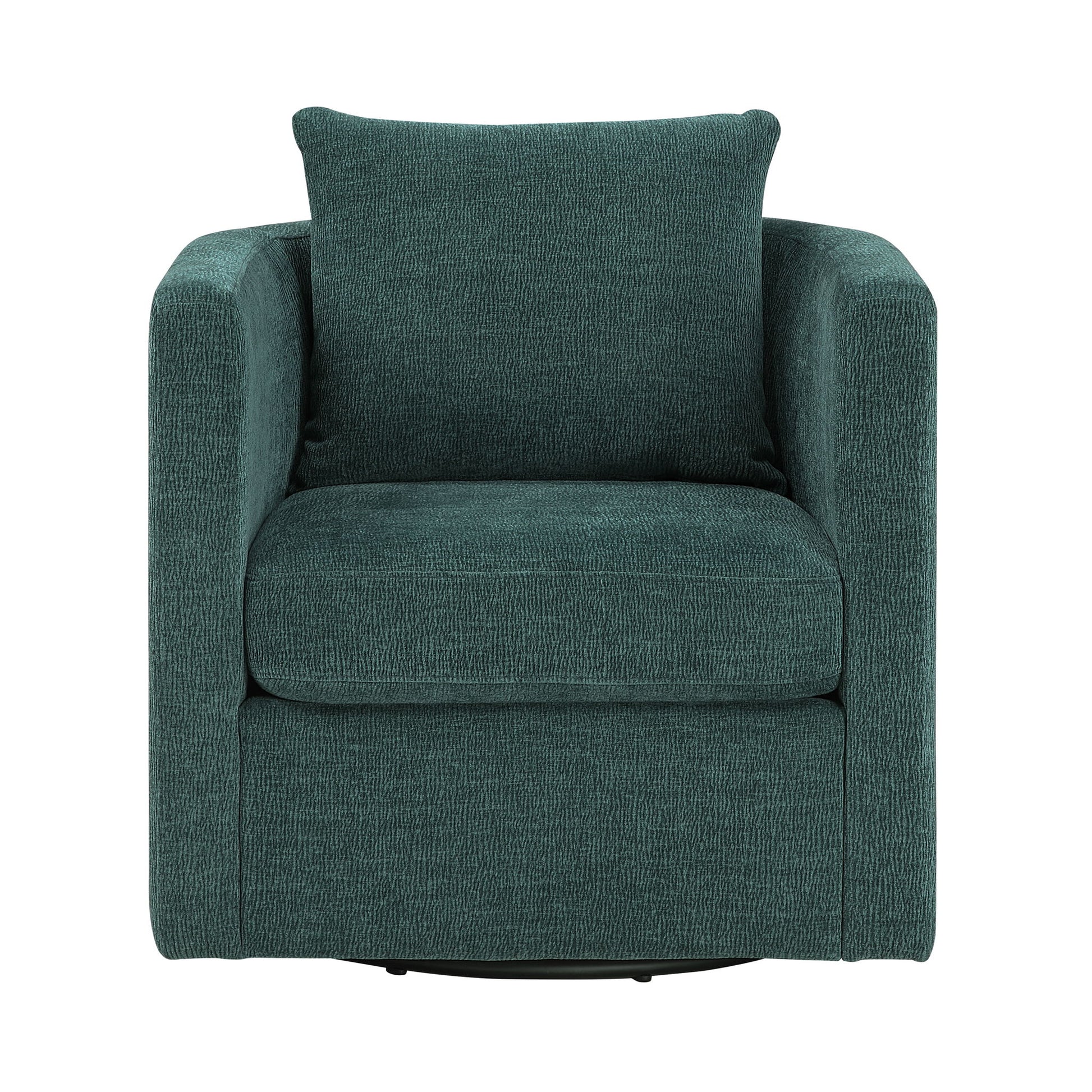 Sutton - Swivel Barrel Chair - Peacock - Best Buy Furniture