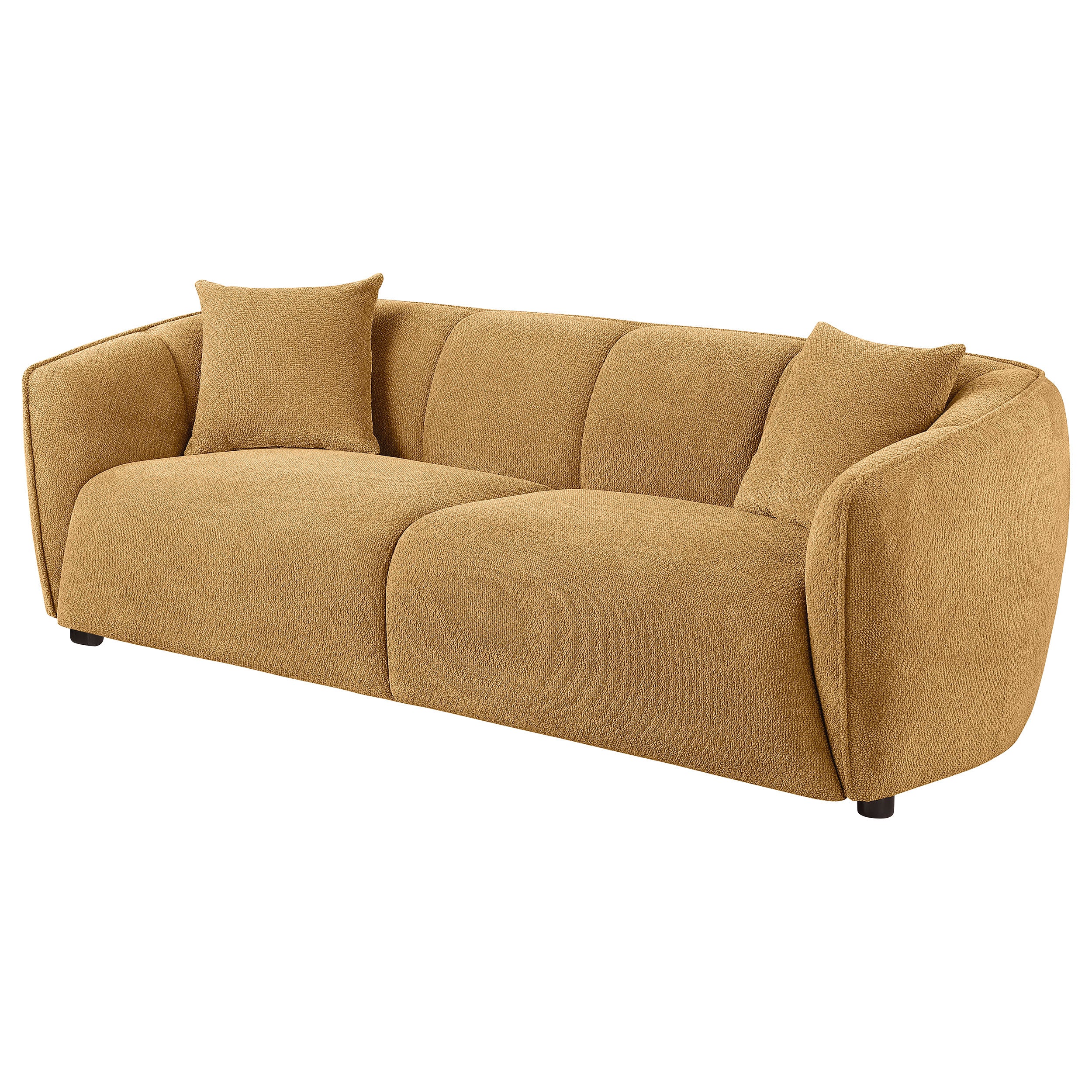 Aleisha Chenille Upholstered Sofa Mustard Yellow-