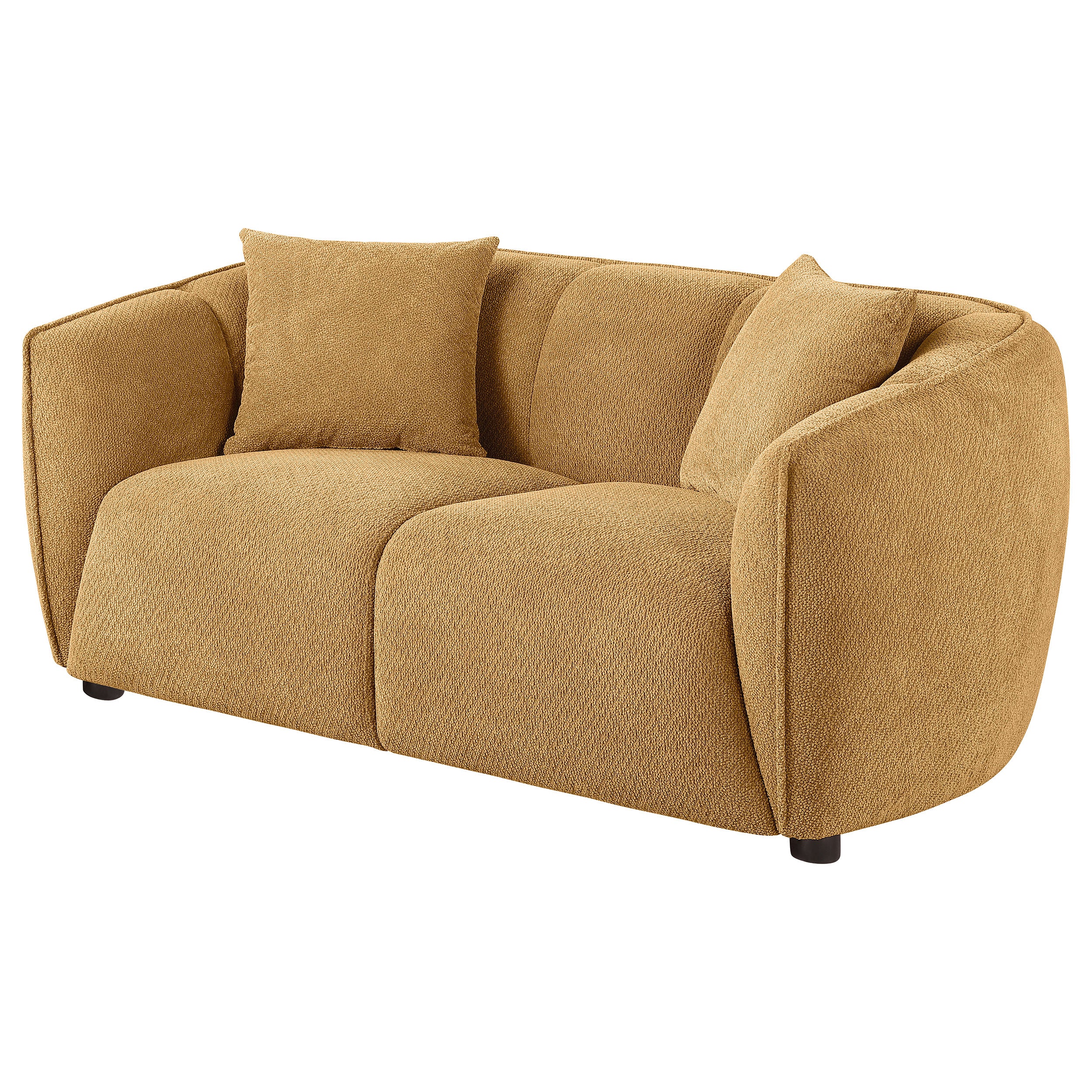 Aleisha Chenille Upholstered Loveseat Mustard Yellow-
