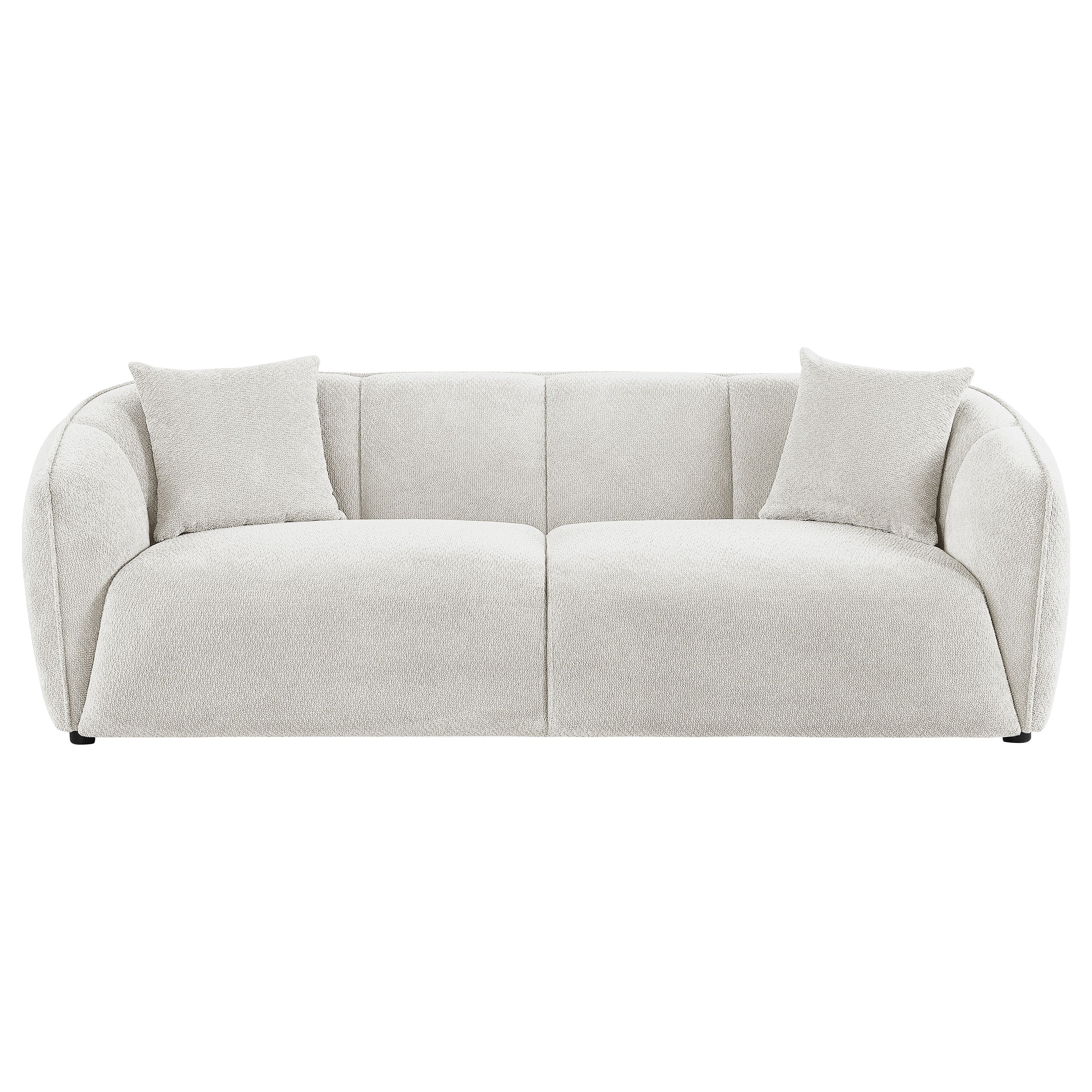 Aleisha Chenille Upholstered Sofa Ivory-