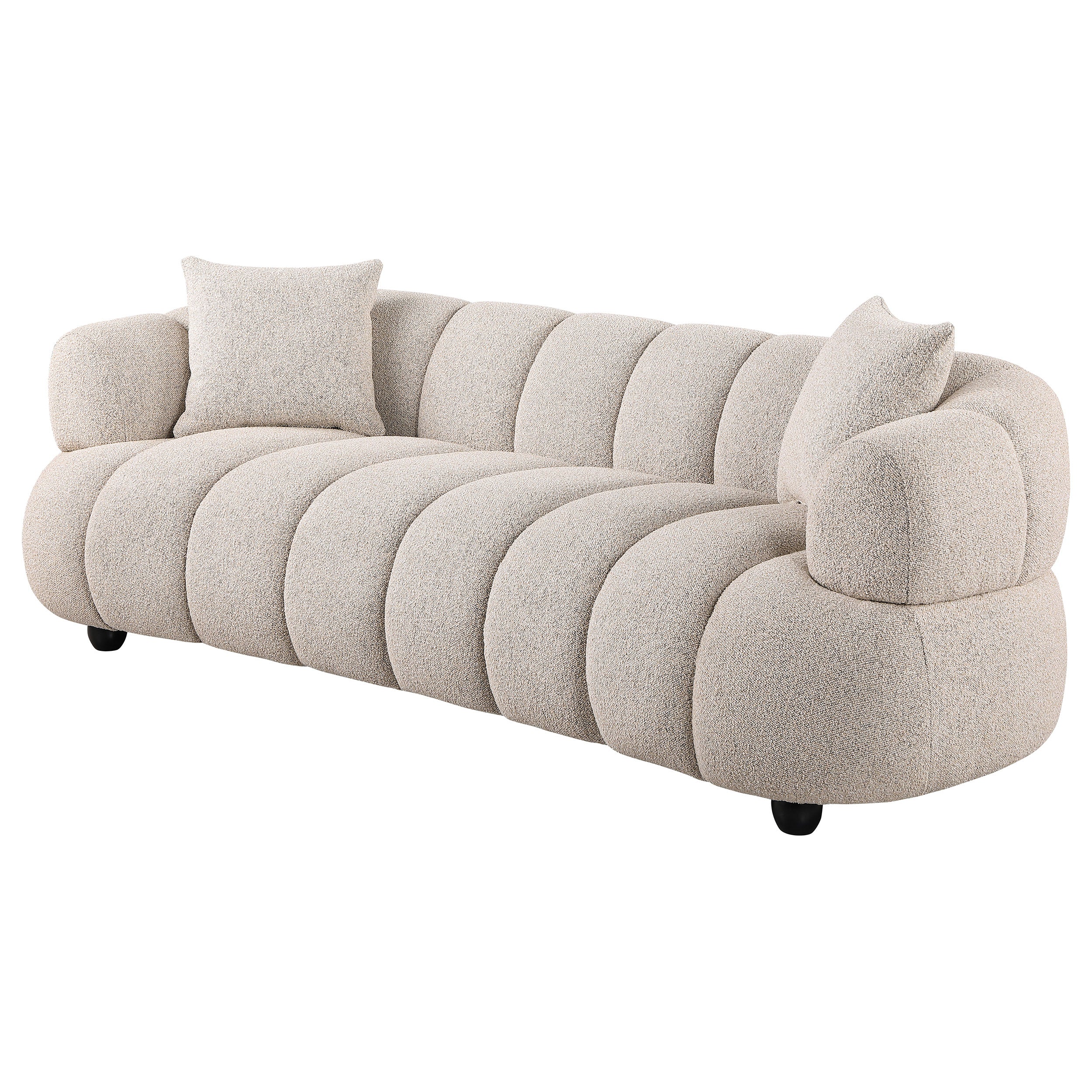 Whitney Contemporary Channel Tufted Boucle Upholstered Sofa-