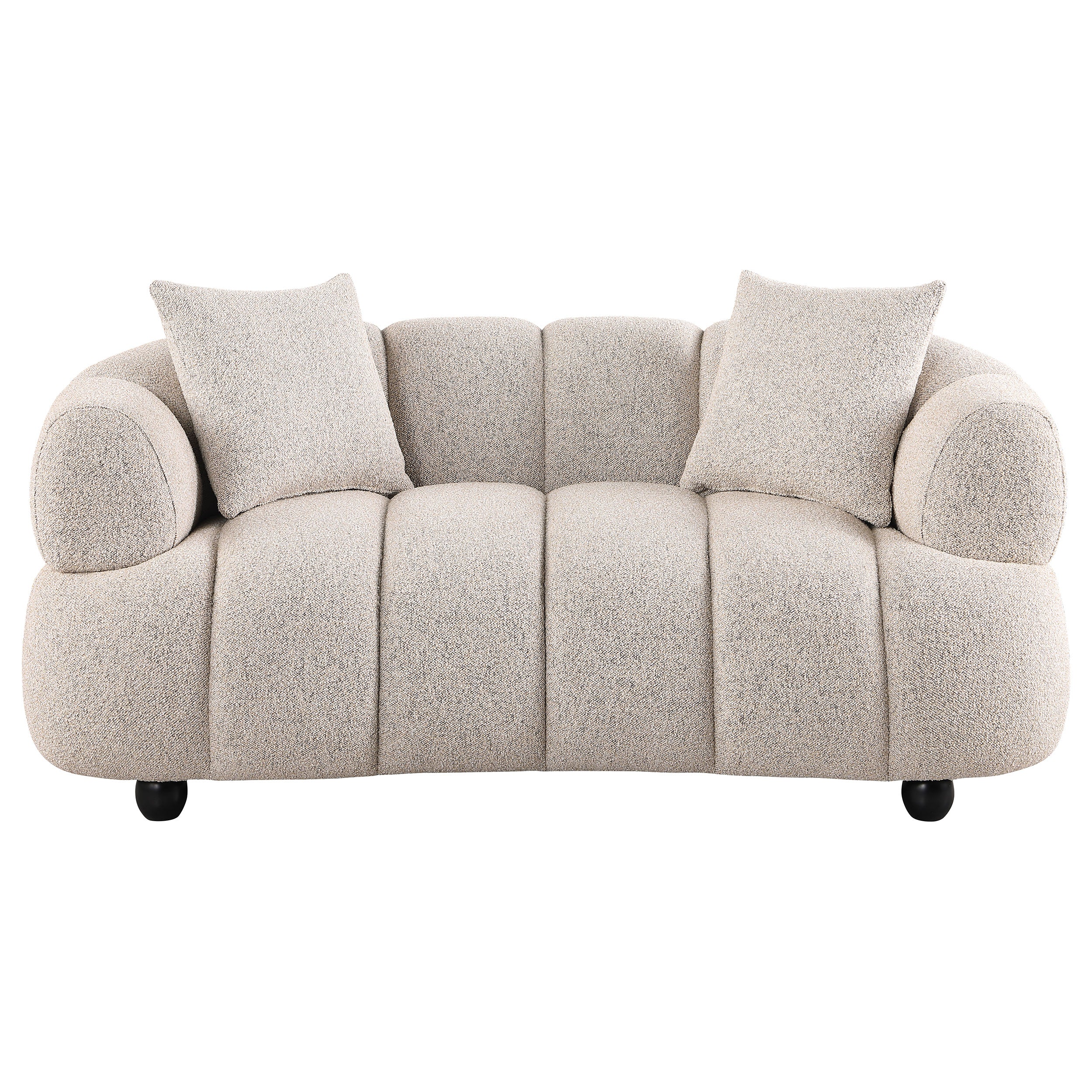 Whitney Contemporary Channel Tufted Boucle Upholstered Loveseat-