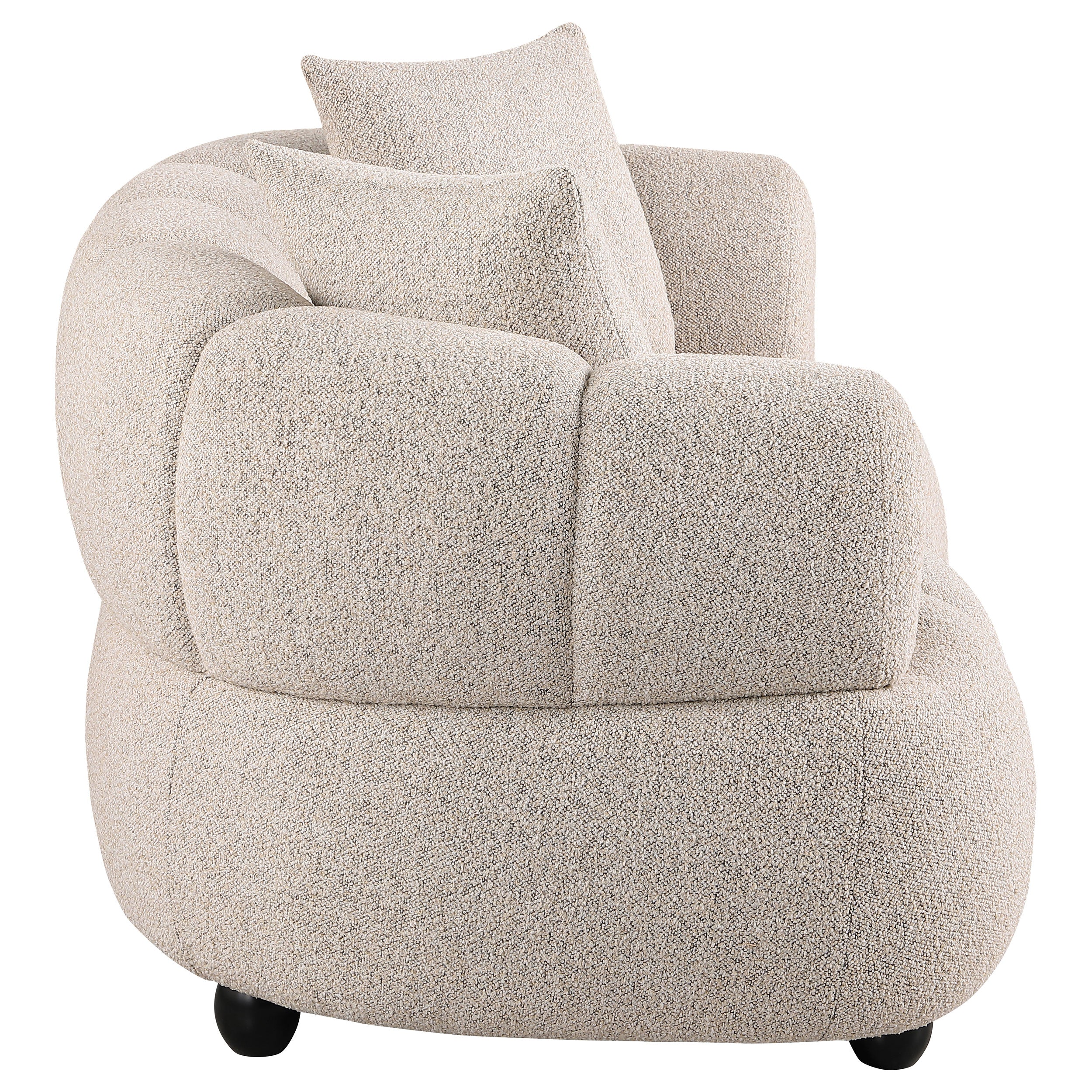 Whitney Contemporary Channel Tufted Boucle Upholstered Loveseat-
