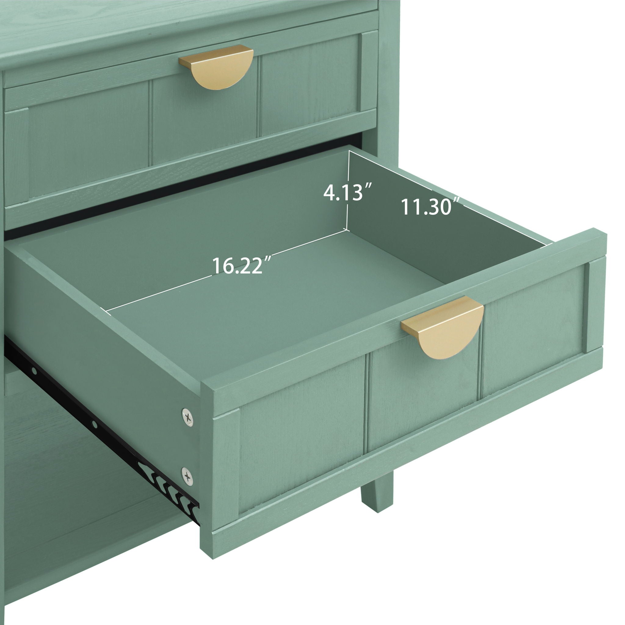 2 Drawer Side Table, American Style, End Table, Suitable For Bedroom, Living Room, Study
