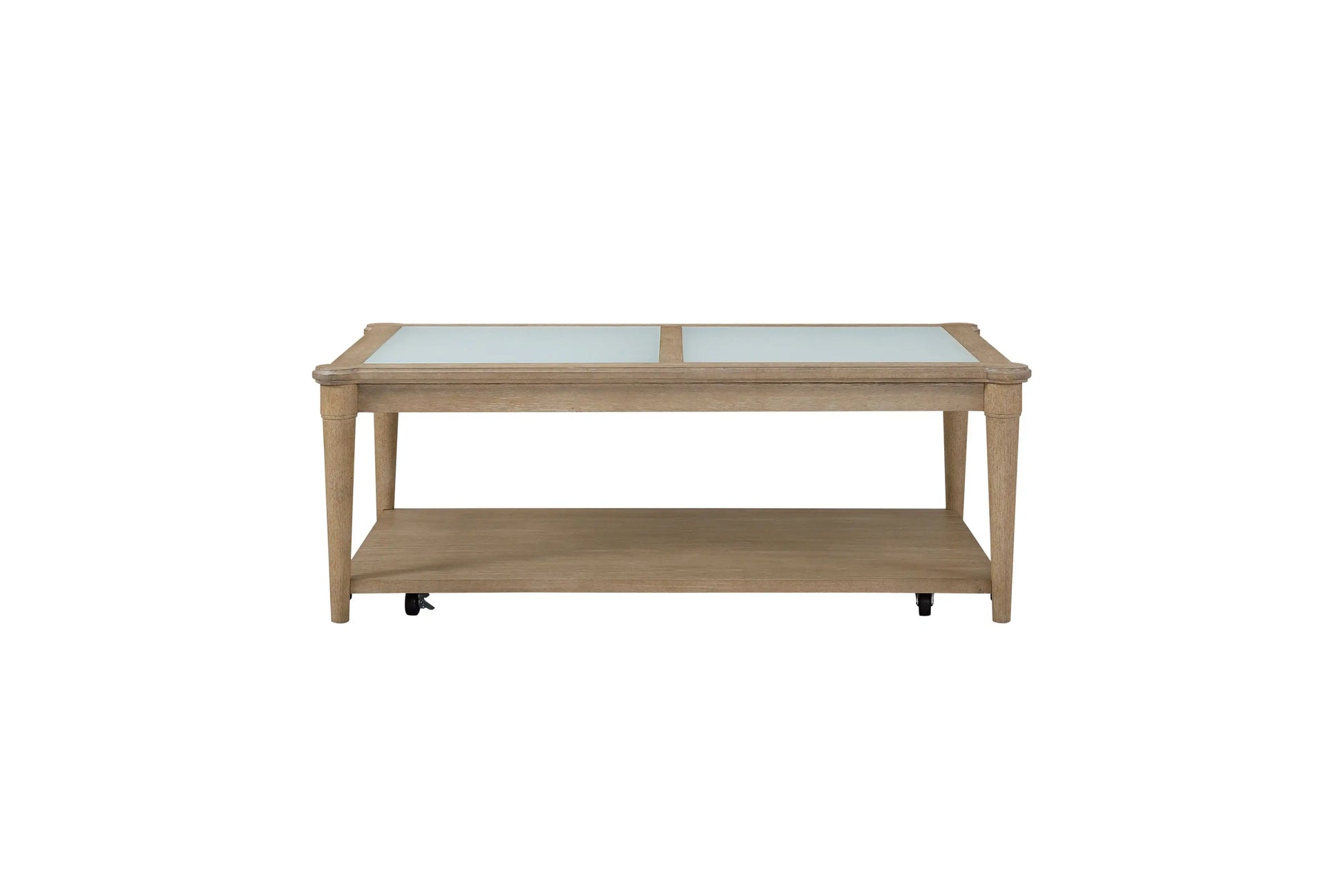Frosted Glass Top Cocktail Table With Casters - Sand - Best Buy Furniture
