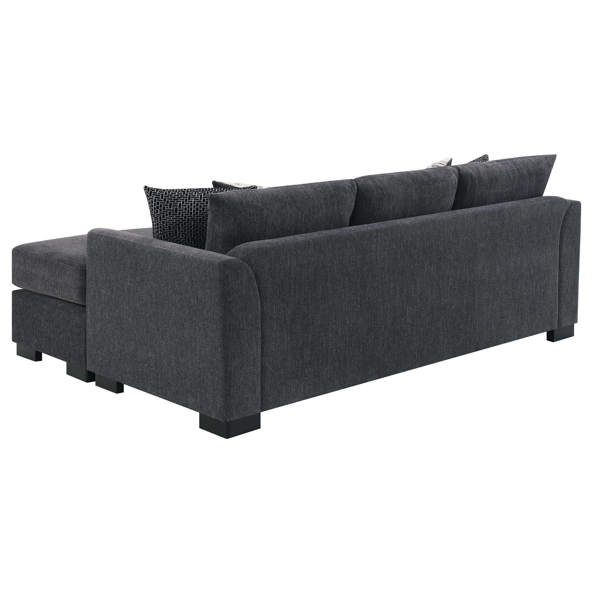 Storey Upholstered Sleeper Sectional Chaise Sofa Dark Grey-