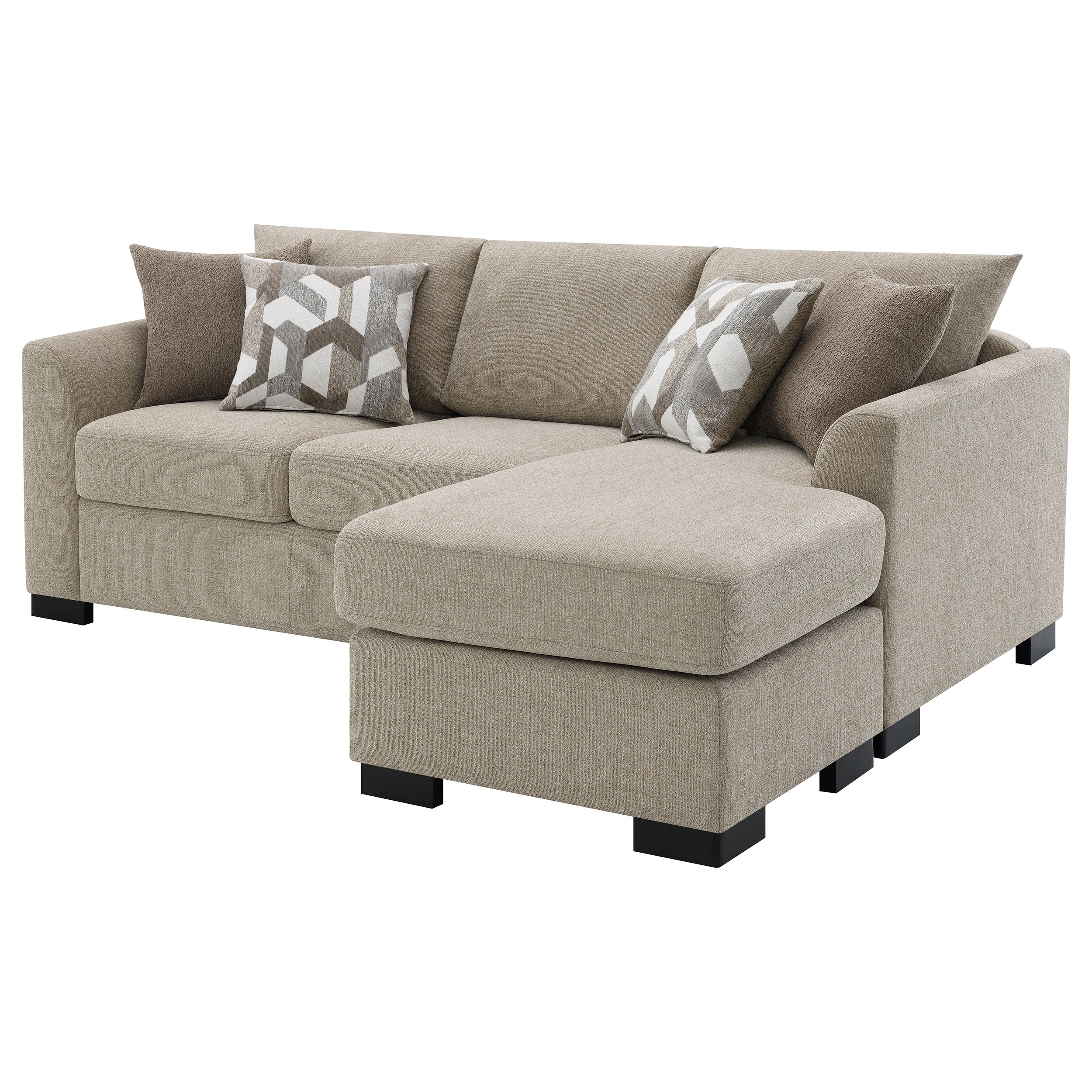 Storey Upholstered Sleeper Sectional Chaise Sofa Camel-