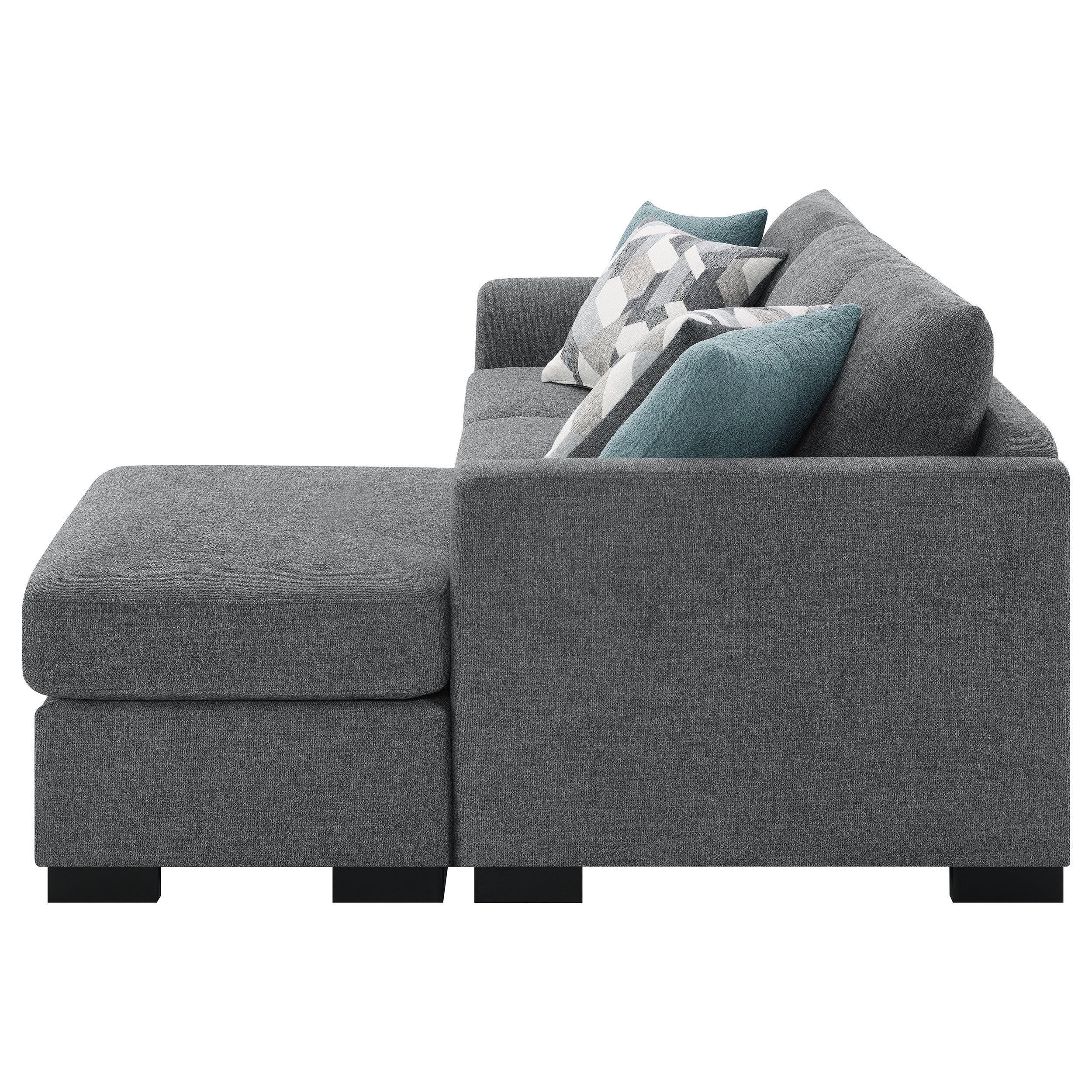 Storey Upholstered Sleeper Sectional Chaise Sofa Grey-