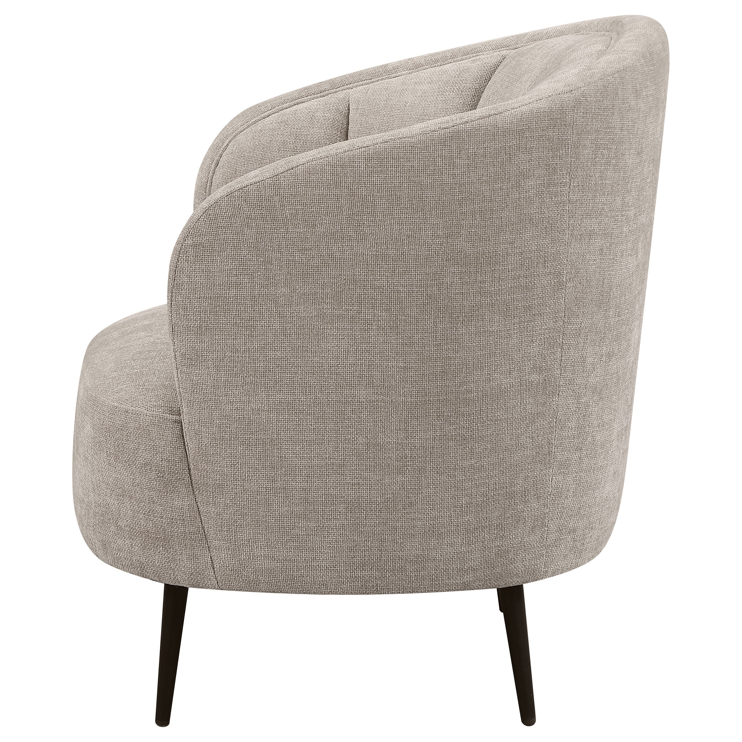 Ellorie Upholstered Channel Back Curved Chair Beige-