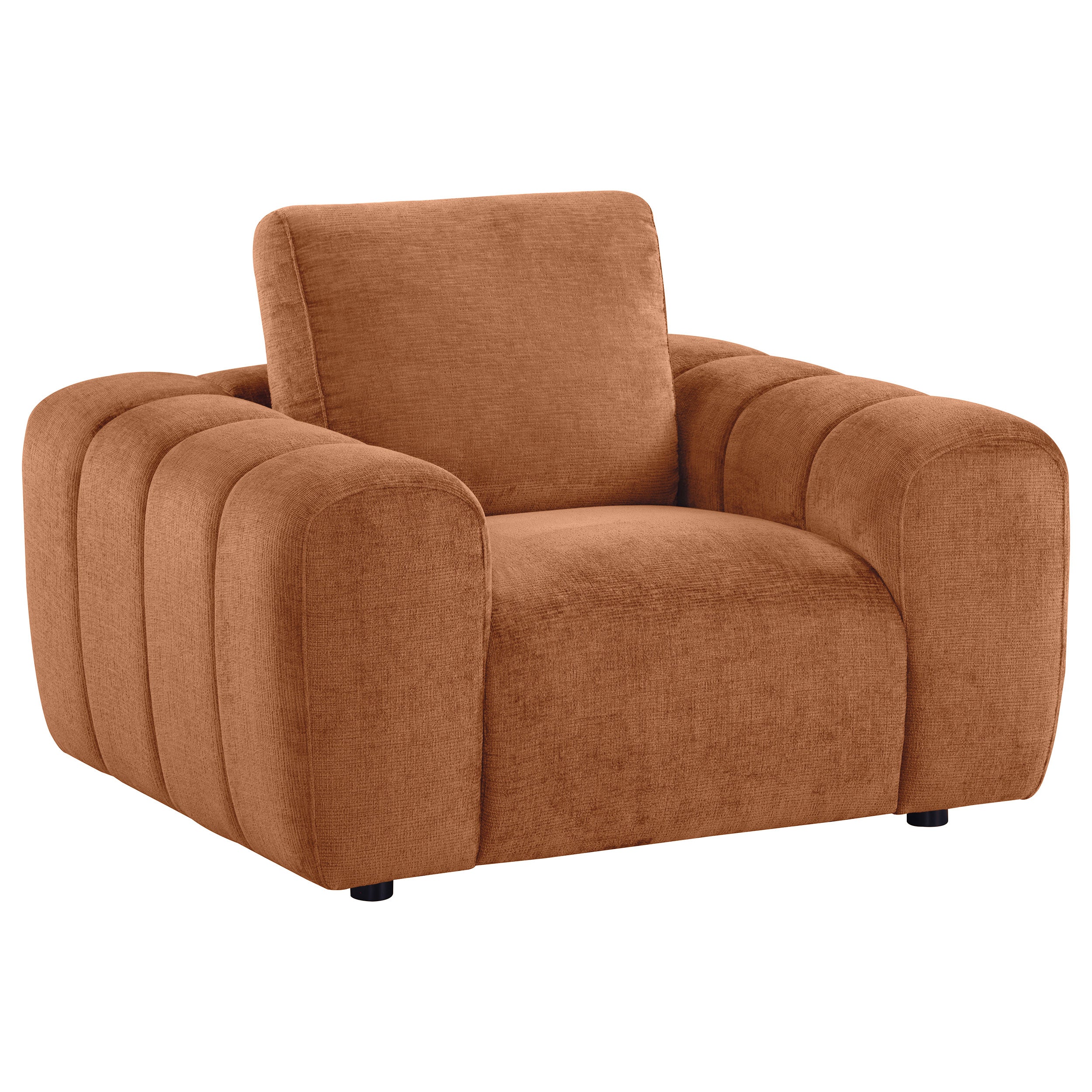 Burnett Chenille Upholstered Accent Chair Burnt Orange-