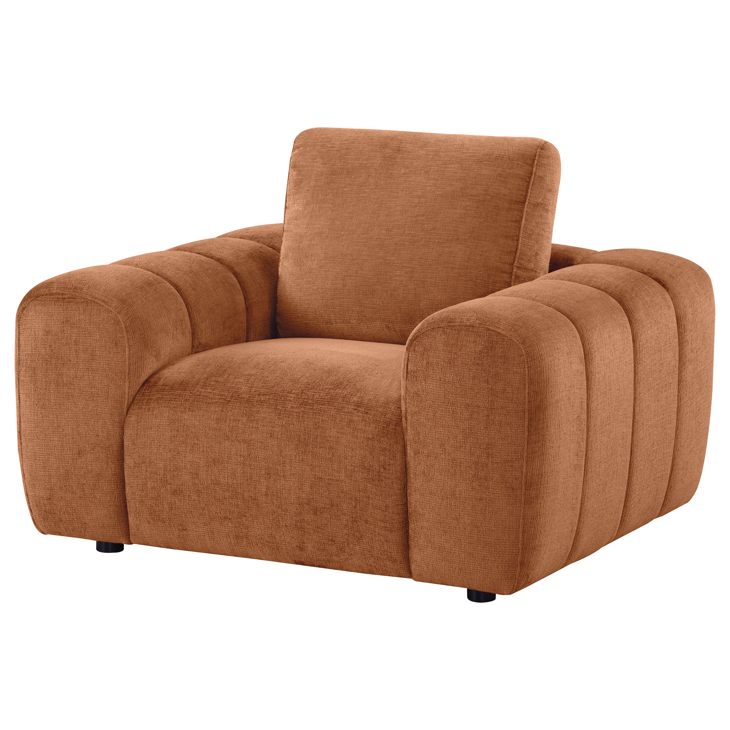 Burnett Chenille Upholstered Accent Chair Burnt Orange-