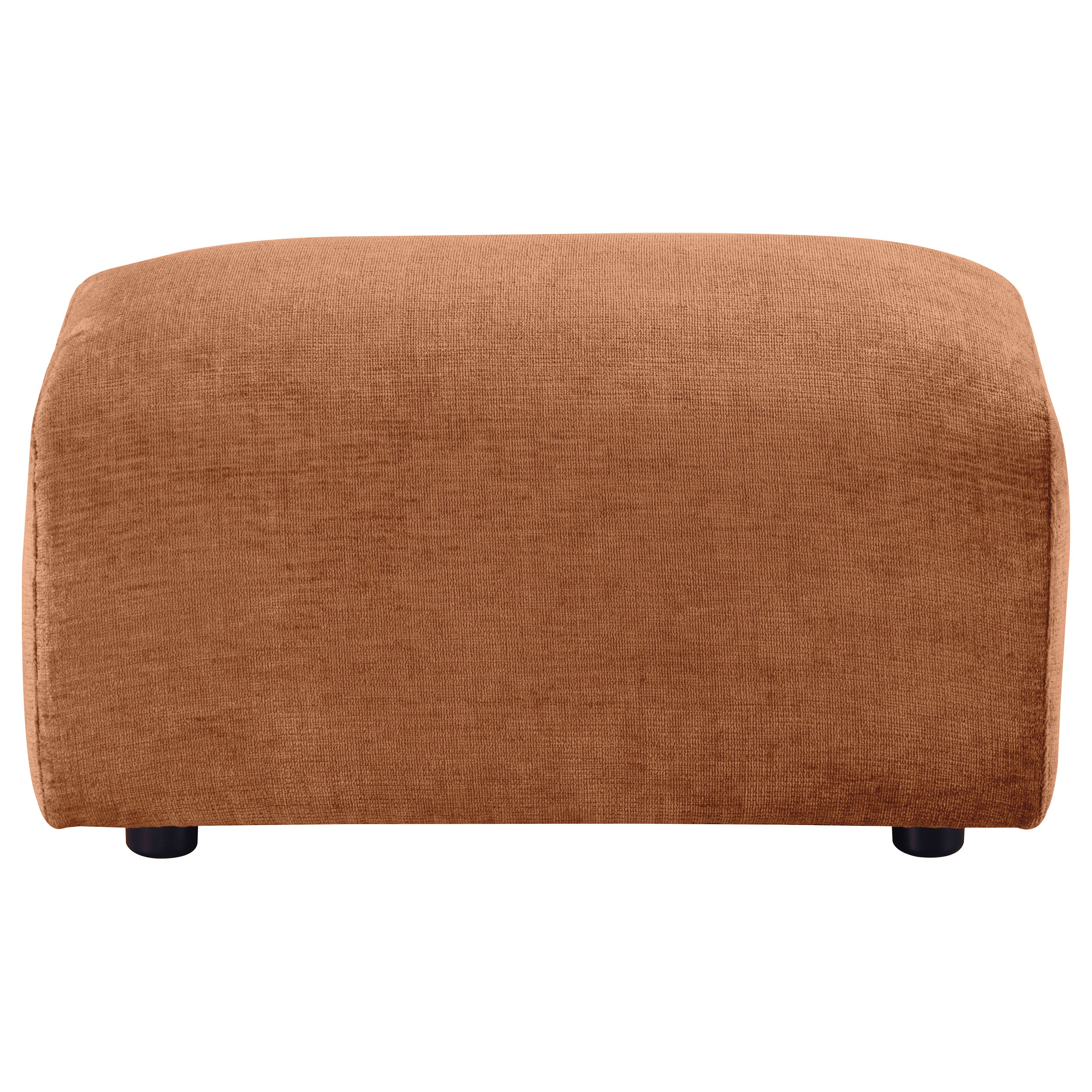 Burnett Chenille Upholstered Ottoman Burnt Orange-