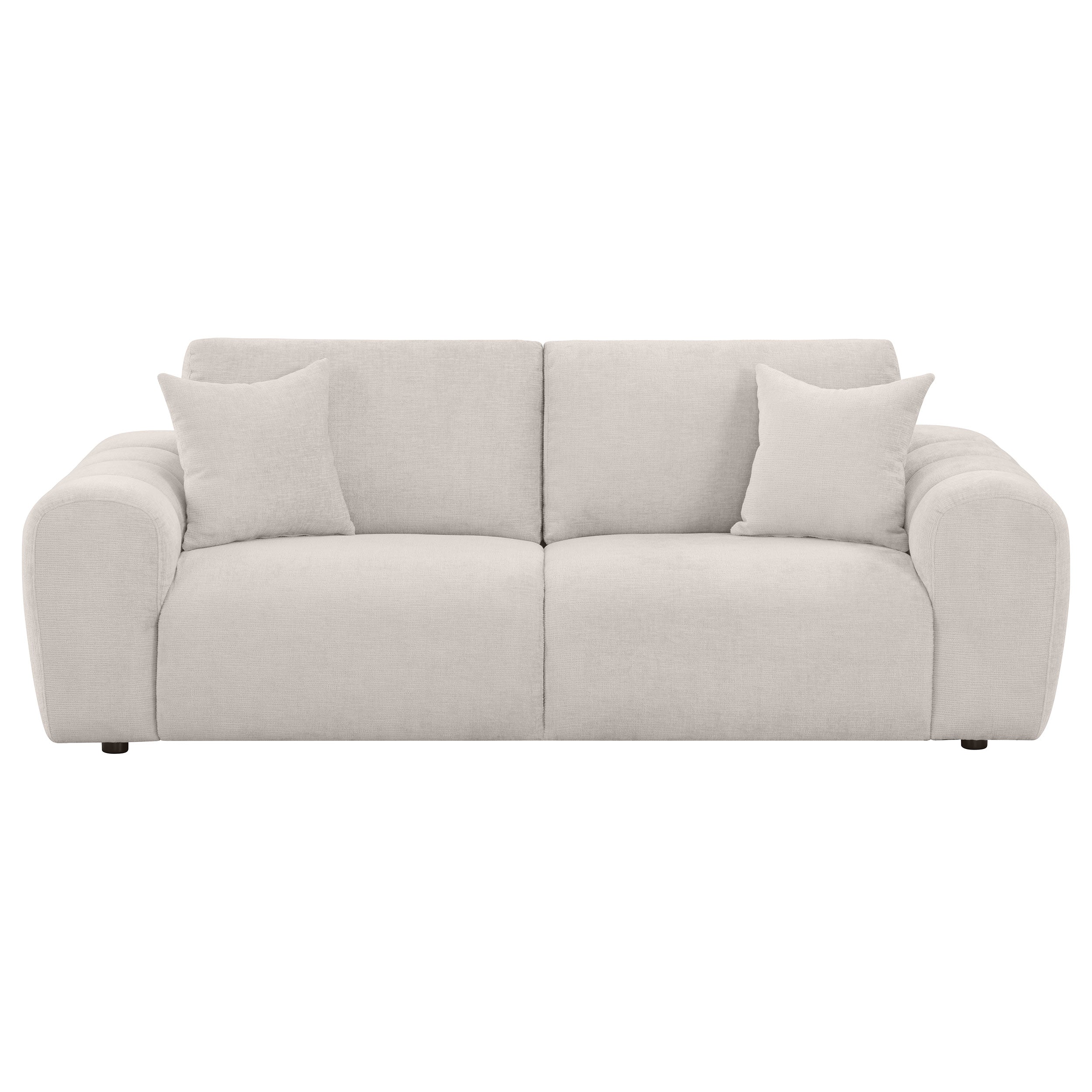 Burnett Chenille Upholstered Wide Arm Sofa Ivory-