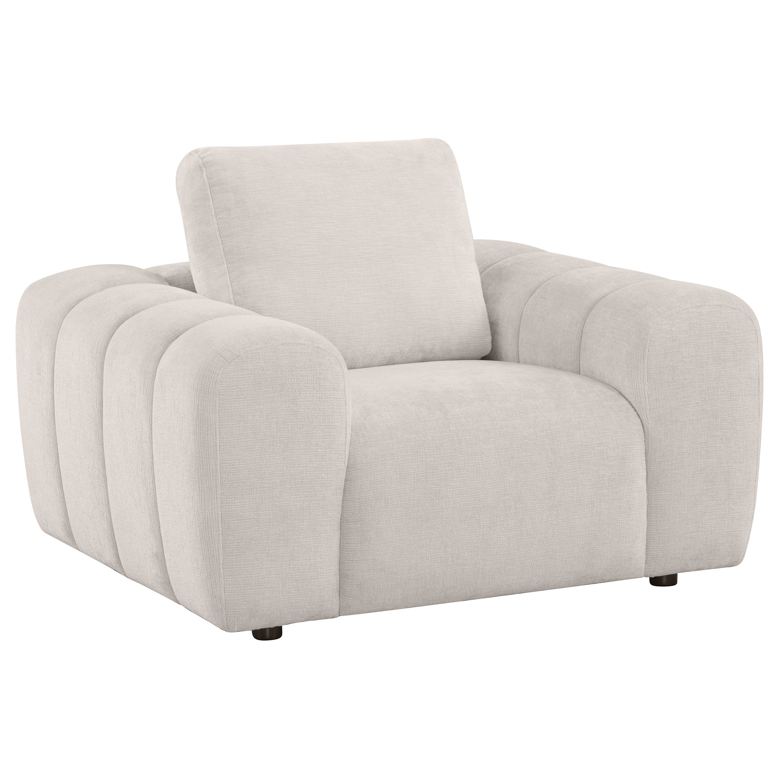 Burnett Chenille Upholstered Accent Chair Ivory-