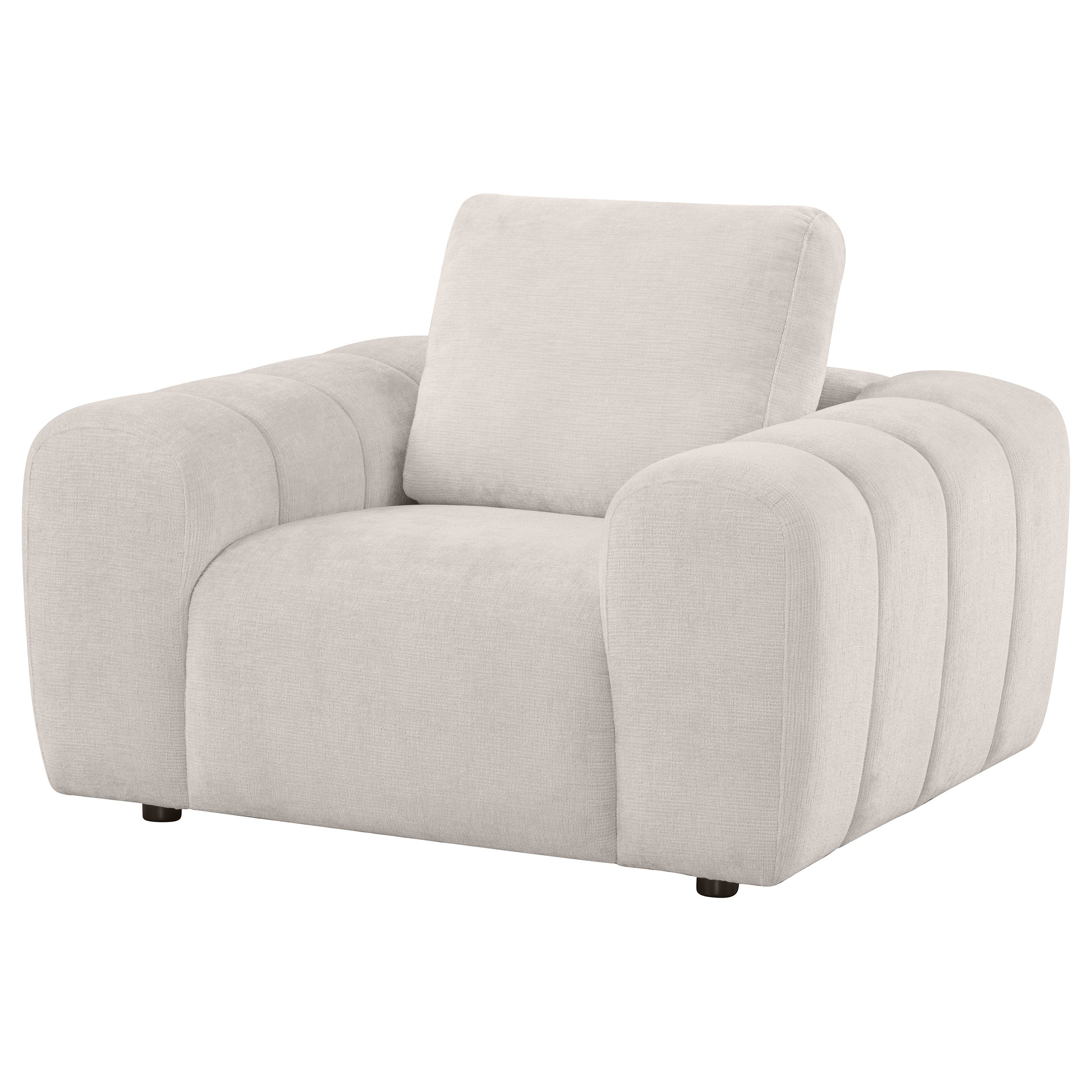 Burnett Chenille Upholstered Accent Chair Ivory-